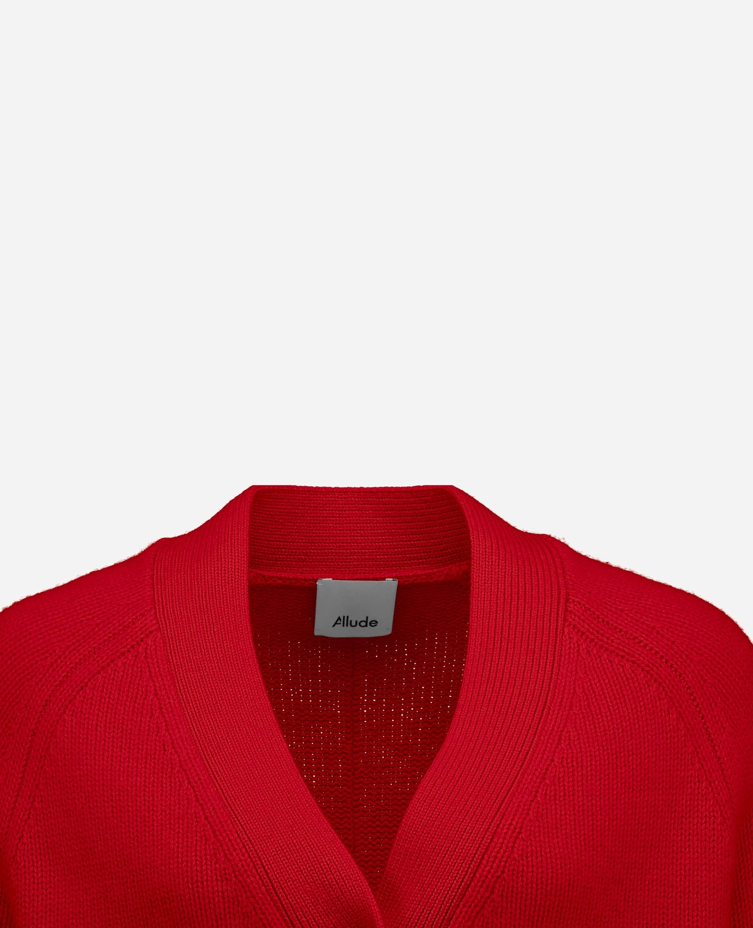 255-17630-64_40 - Allude - 30% Cashmere 70% Wolle Active Damen Fall/Winter 2025/2026 Flachstrick Gerade Passform Grobstrick NEW Rot SAPG::255-17630 Strickjacke V-Ausschnitt