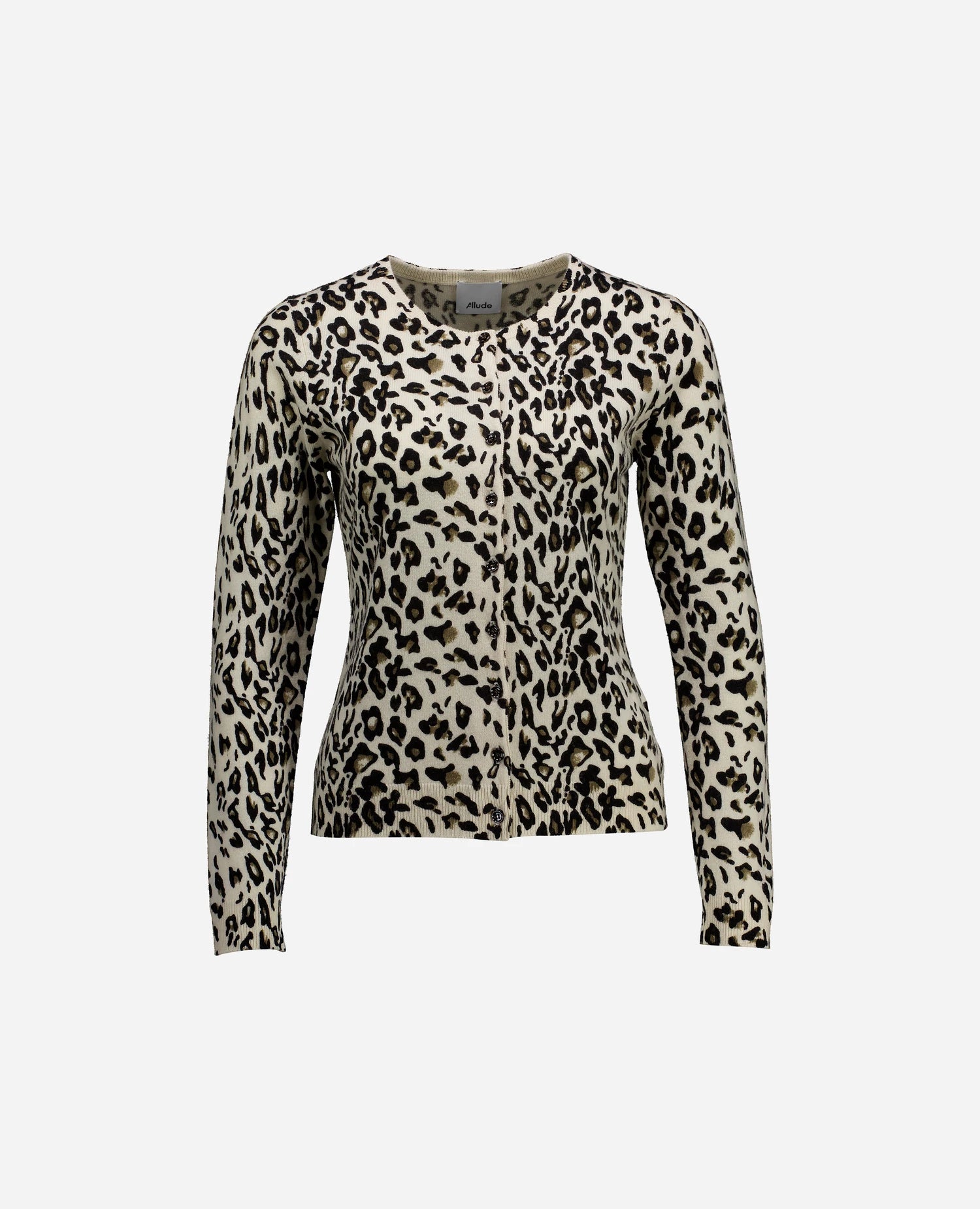 255-17640-original-1 - Allude - 30% Cashmere 70% Wolle Active Damen Enger Schnitt Fall/Winter 2025/2026 Feinstrick Flachstrick NEW Rundhals SAPG::255-17640 Sonstige Strickjacke