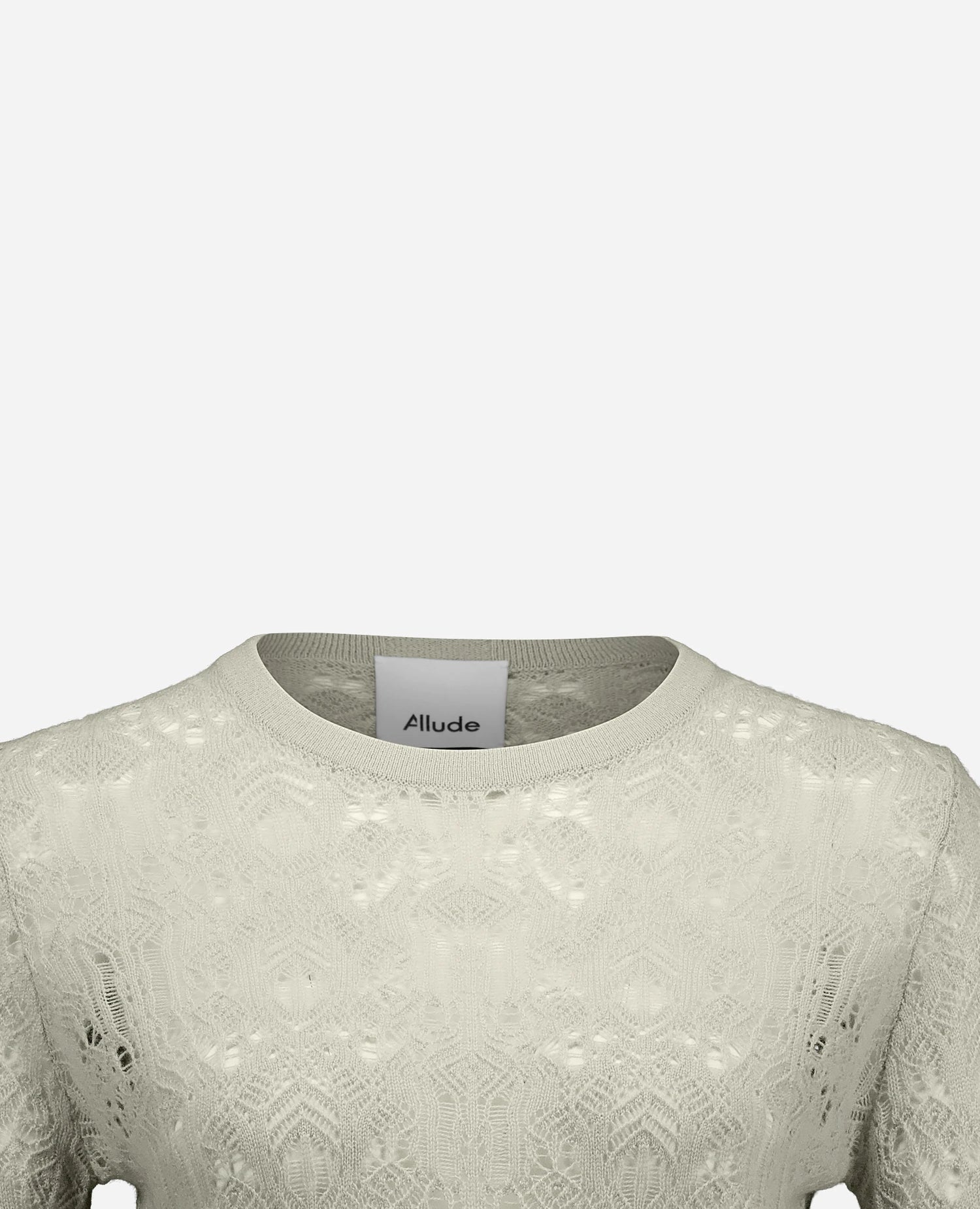 255-17661-82_40 - Allude - 30% Cashmere 70% Wolle Active Ajour-Strick Damen Enger Schnitt Fall/Winter 2025/2026 Feinstrick Grau NEW Pullover Rundhals SAPG::255-17661