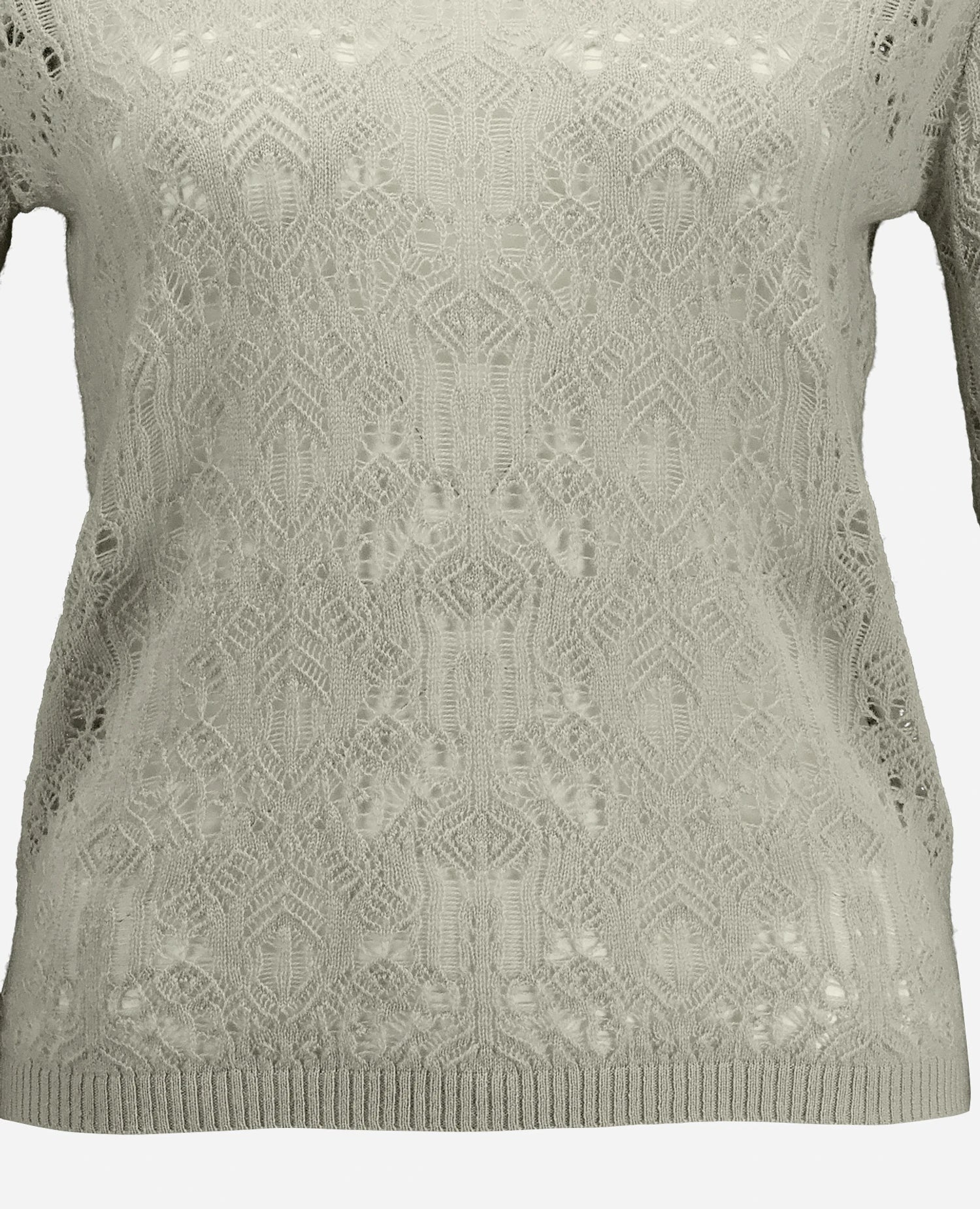 255-17661-82_41 - Allude - 30% Cashmere 70% Wolle Active Ajour-Strick Damen Enger Schnitt Fall/Winter 2025/2026 Feinstrick Grau NEW Pullover Rundhals SAPG::255-17661