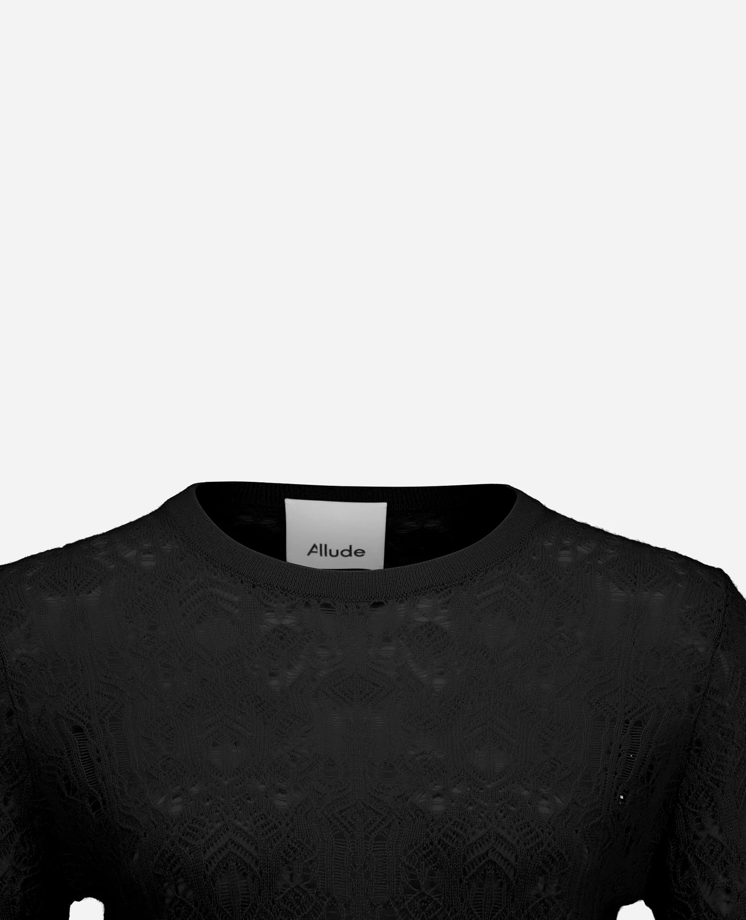 255-17661-90_40 - Allude - 30% Cashmere 70% Wolle Active Ajour-Strick Damen Enger Schnitt Fall/Winter 2025/2026 Feinstrick NEW Pullover Rundhals SAPG::255-17661 Schwarz