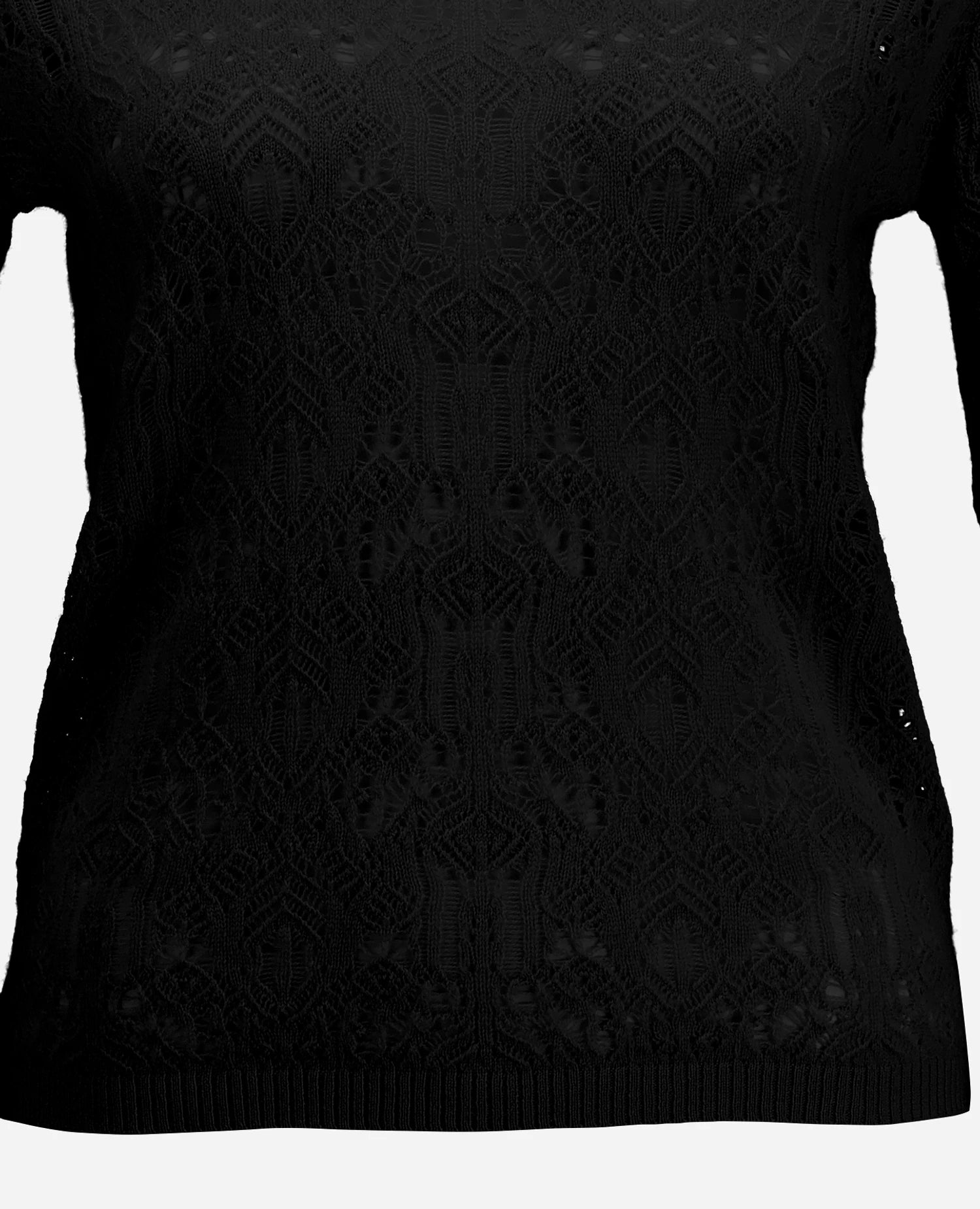 255-17661-90_41 - Allude - 30% Cashmere 70% Wolle Active Ajour-Strick Damen Enger Schnitt Fall/Winter 2025/2026 Feinstrick NEW Pullover Rundhals SAPG::255-17661 Schwarz