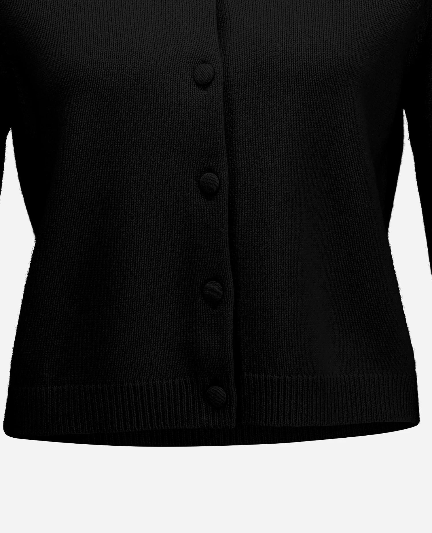 255-17680-90_41 - Allude - 30% Cashmere 70% Wolle Active Damen Fall/Winter 2025/2026 Flachstrick Kastiger Schnitt mittelschwerer Strick NEW Rundhals SAPG::255-17680 Schwarz Strickjacke