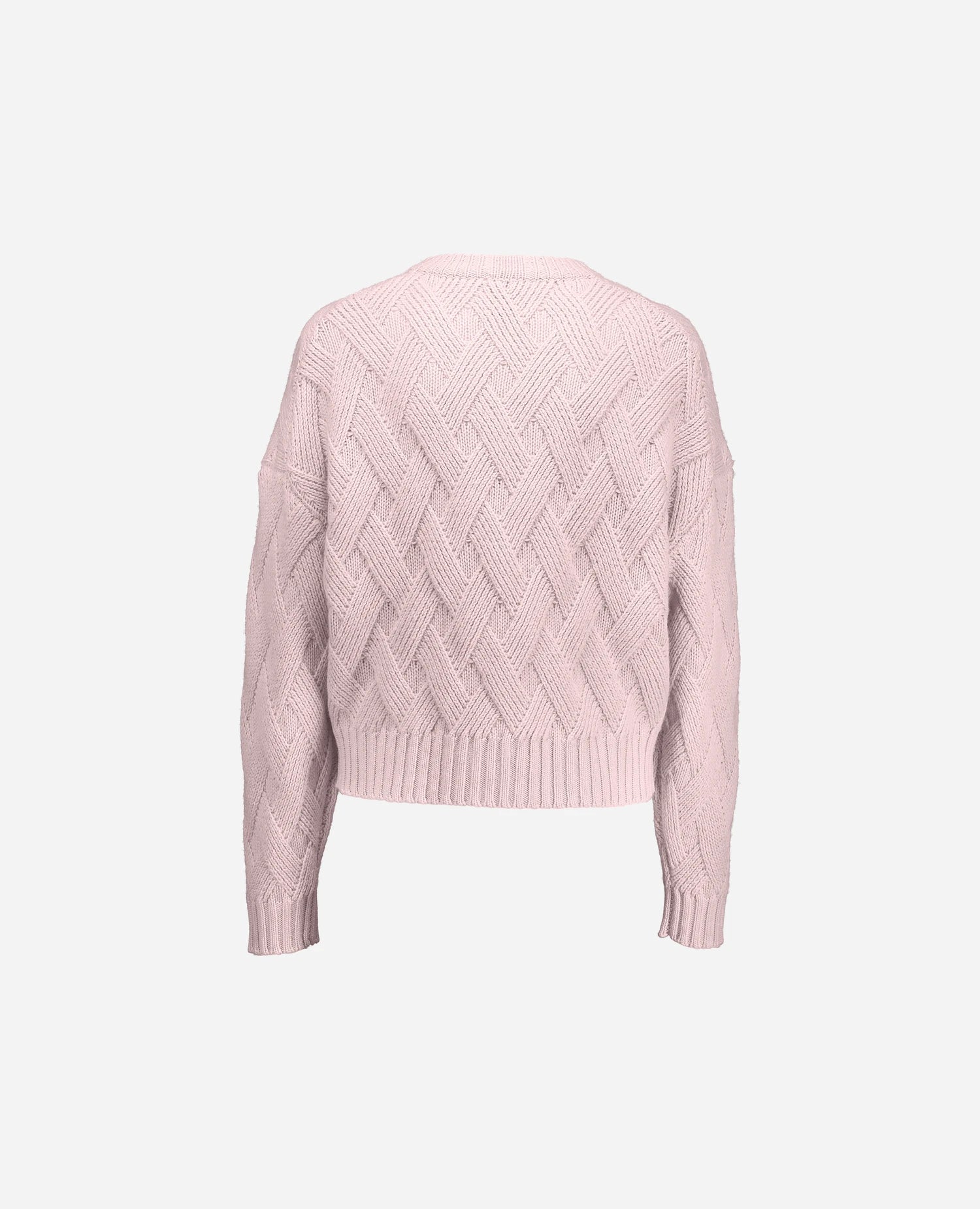 255-17691-60_4 - Allude - 30% Cashmere 70% Wolle Active Damen Fall/Winter 2025/2026 Grobstrick Lockerer Schnitt NEW Pullover Rauten-Strickmuster Rose Rundhals SAPG::255-17691