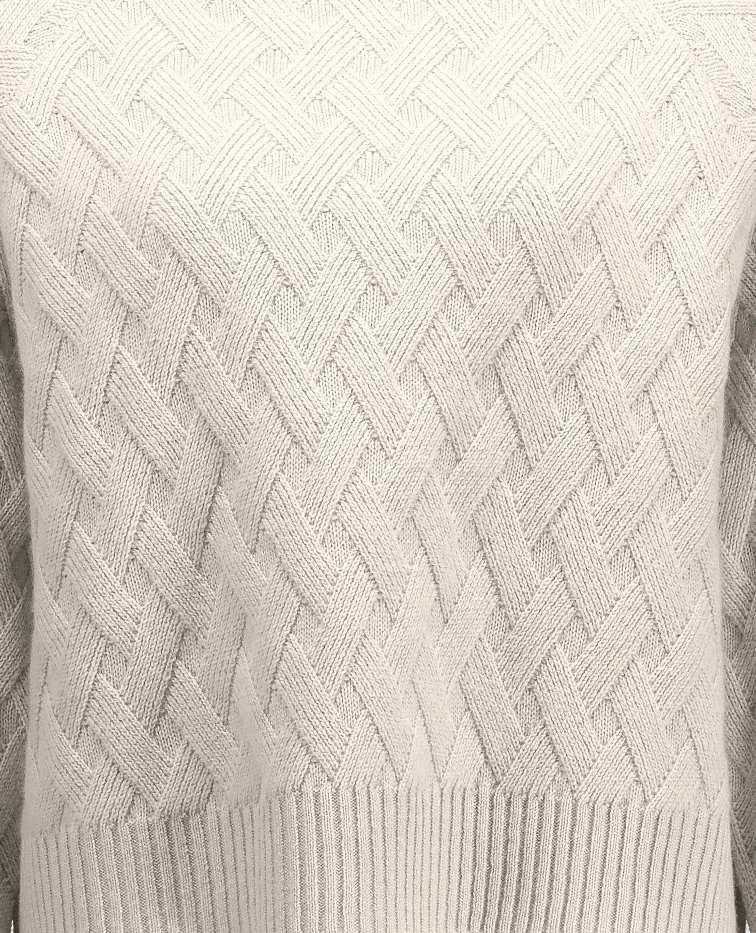 255-17692-41_41 - Allude - 30% Cashmere 70% Wolle Active Creme Damen Fall/Winter 2025/2026 Lockerer Schnitt mittelschwerer Strick NEW Pullover Rauten-Strickmuster SAPG::255-17692 Stehkragen