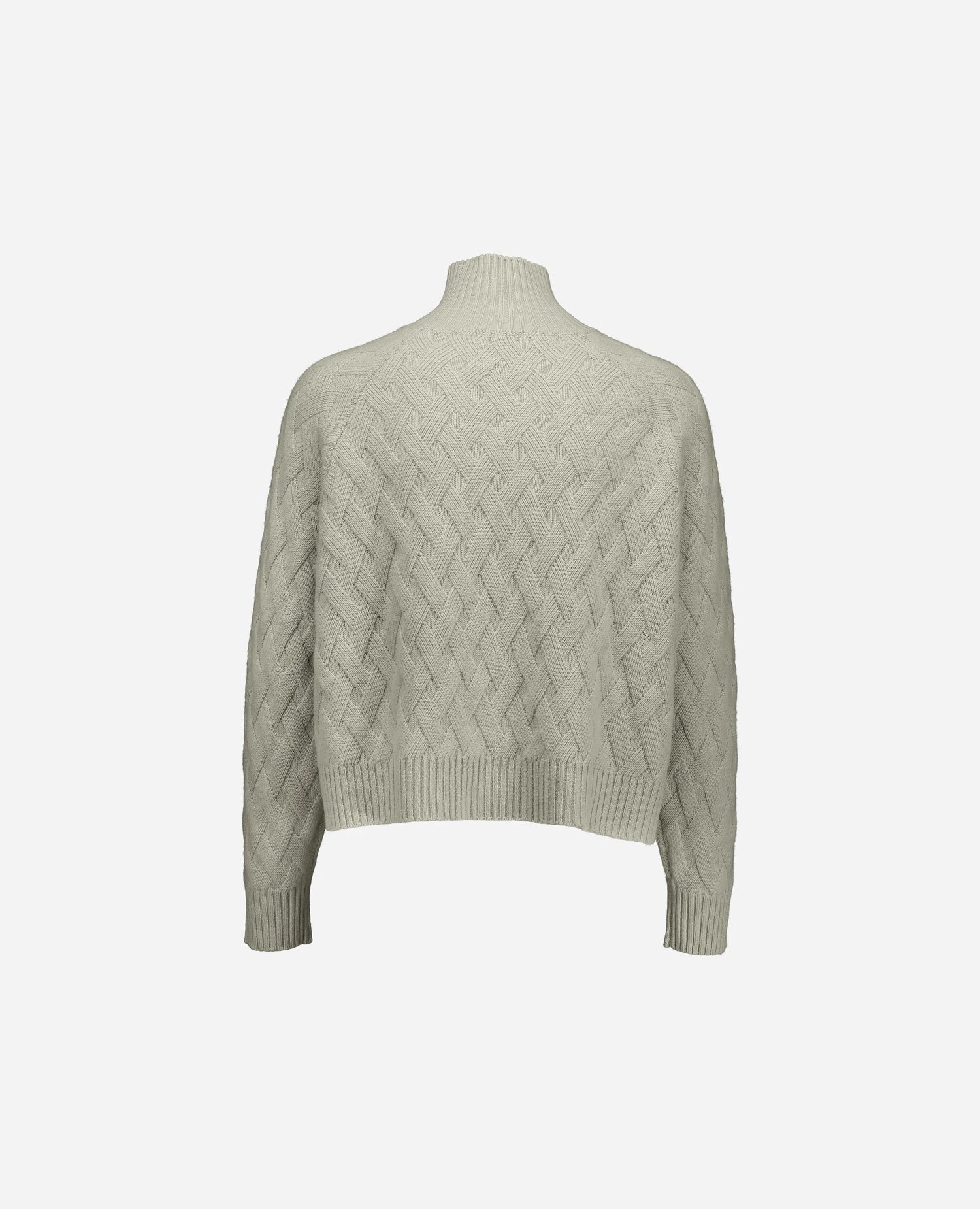 255-17692-82_4 - Allude - 30% Cashmere 70% Wolle Active Damen Fall/Winter 2025/2026 Grau Lockerer Schnitt mittelschwerer Strick NEW Pullover Rauten-Strickmuster SAPG::255-17692 Stehkragen