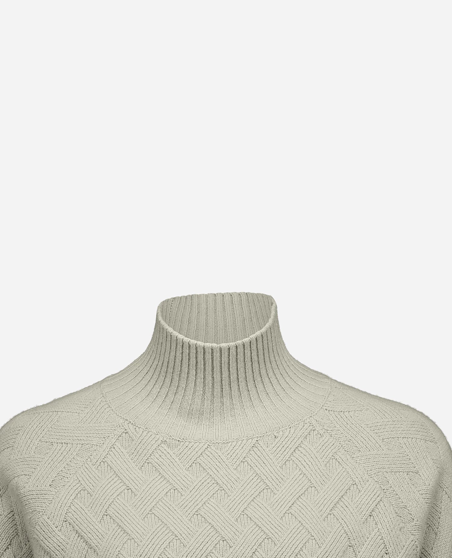 255-17692-82_40 - Allude - 30% Cashmere 70% Wolle Active Damen Fall/Winter 2025/2026 Grau Lockerer Schnitt mittelschwerer Strick NEW Pullover Rauten-Strickmuster SAPG::255-17692 Stehkragen