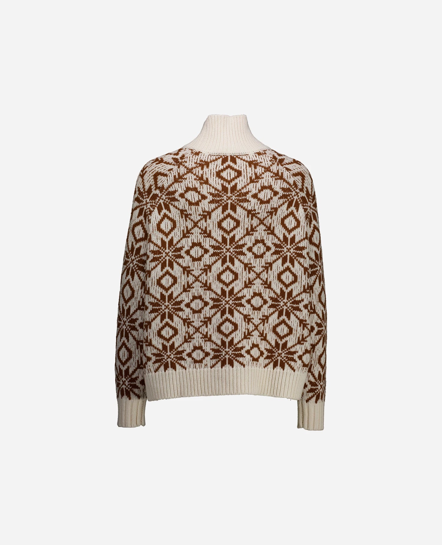 255-17771-4144_4 - Allude - 30% Cashmere 70% Wolle Active Creme Damen Fall/Winter 2025/2026 Grobstrick Lockerer Schnitt NEW Norweger Strickmuster Pullover SAPG::255-17771 Stehkragen