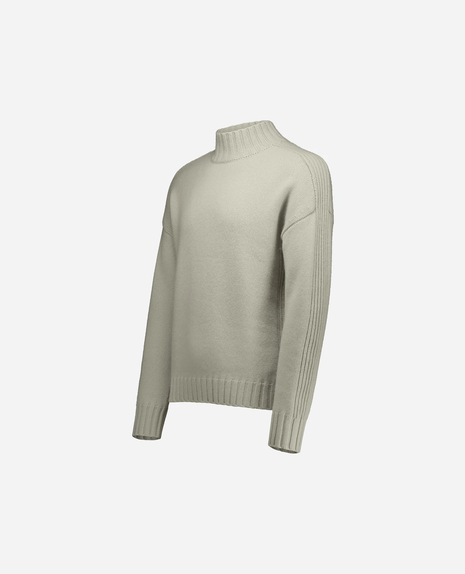 255-30003-82_40 - Allude - 100% Cashmere Active Fall/Winter 2025/2026 Flachstrick Gerade Passform Grau Grobstrick Herren NEW Pullover SAPG::255-30003 Stehkragen