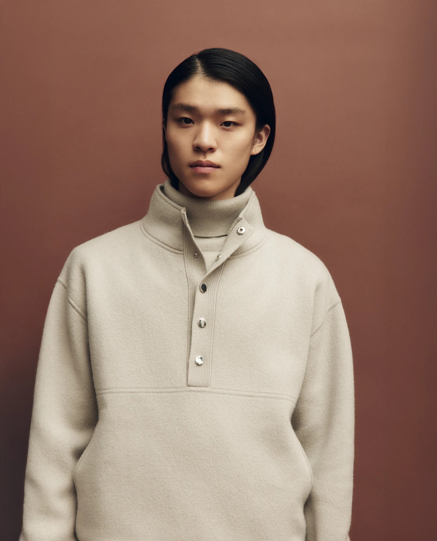255-30024-82_14 - Allude - 100% Cashmere Active Fall/Winter 2025/2026 Feinstrick Flachstrick Gerade Passform Grau Herren NEW Pullover Rollkragen SAPG::255-30024