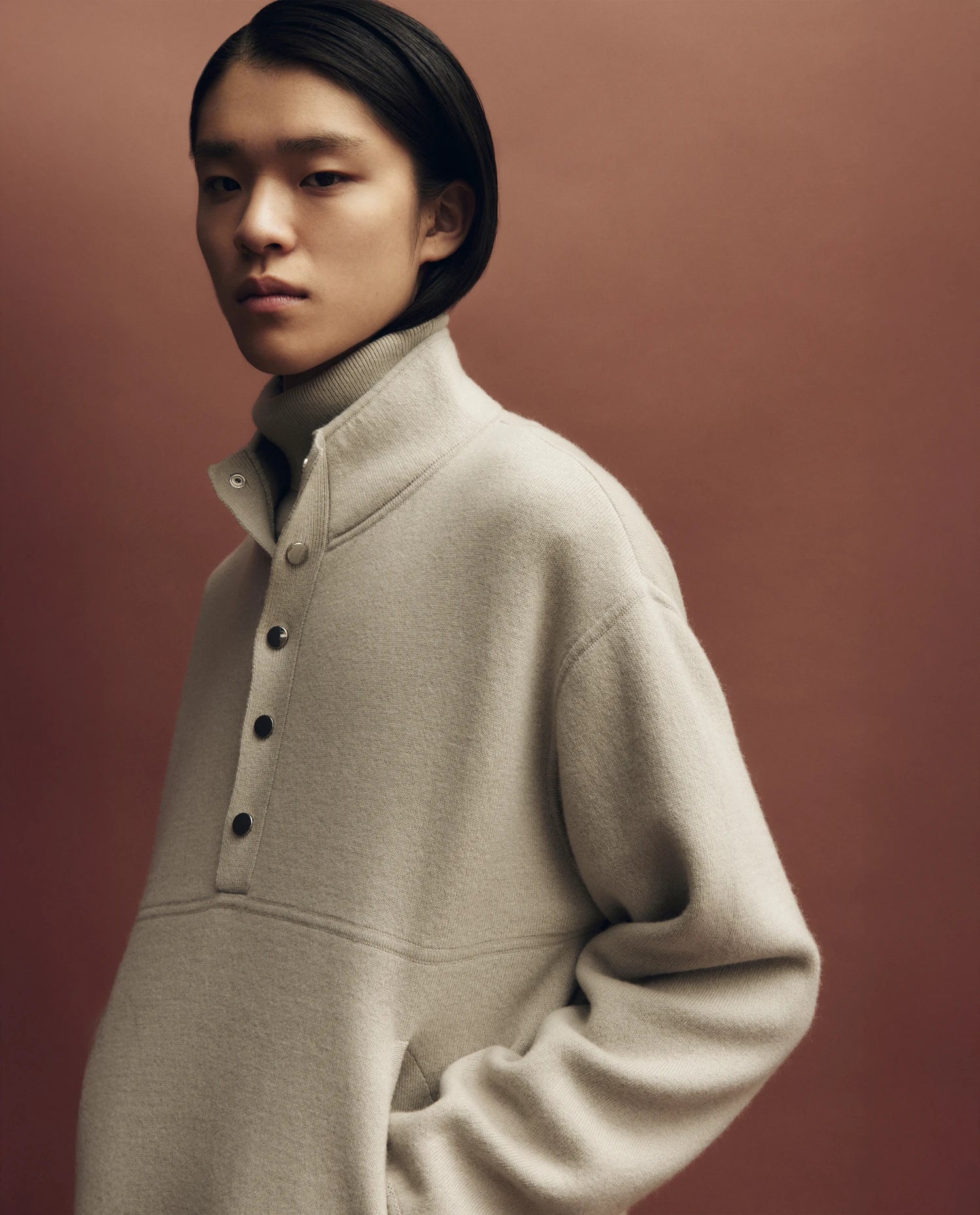 255-30024-82_15 - Allude - 100% Cashmere Active Fall/Winter 2025/2026 Feinstrick Flachstrick Gerade Passform Grau Herren NEW Pullover Rollkragen SAPG::255-30024