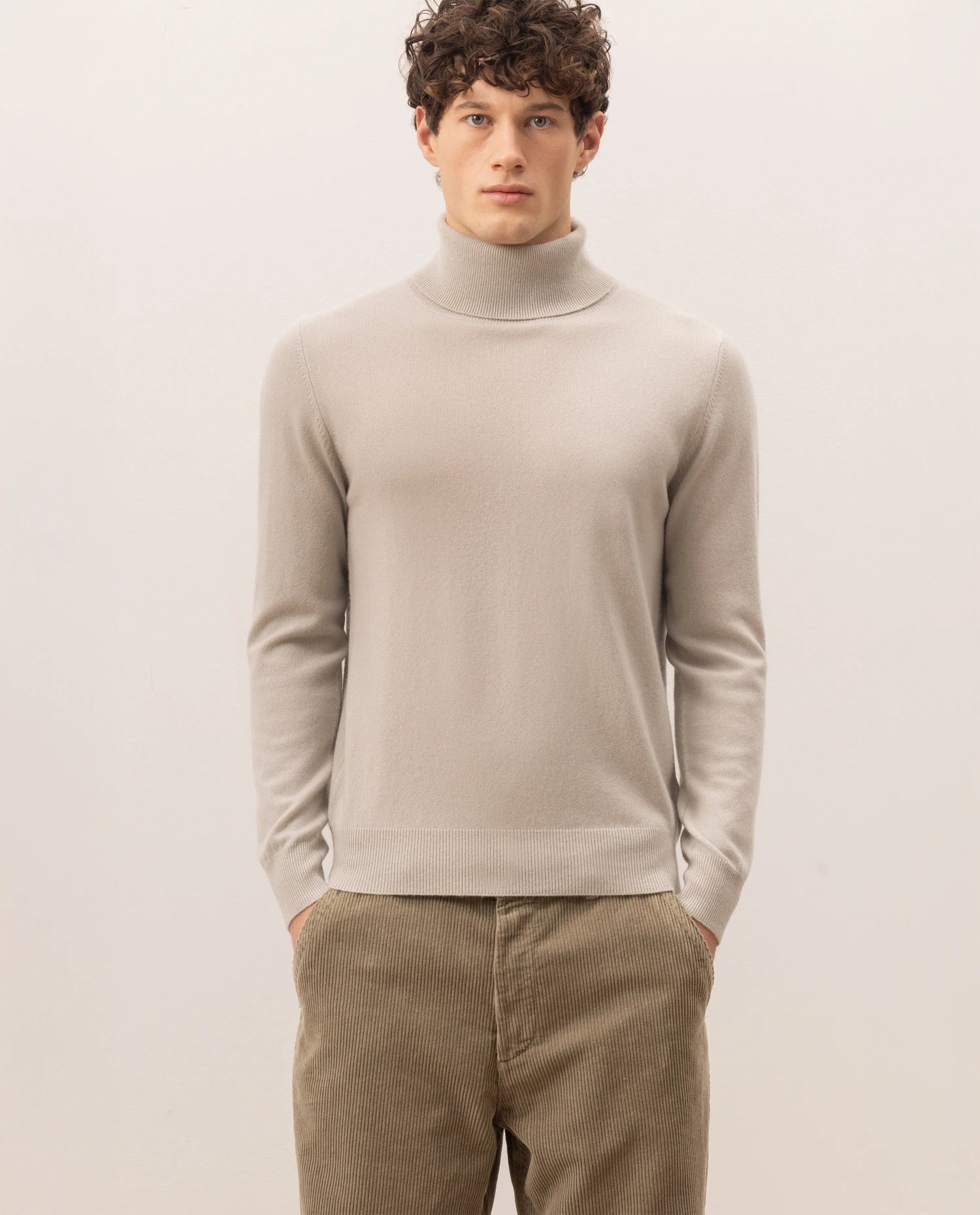 255-30024-82_20 - Allude - 100% Cashmere Active Fall/Winter 2025/2026 Feinstrick Flachstrick Gerade Passform Grau Herren NEW Pullover Rollkragen SAPG::255-30024
