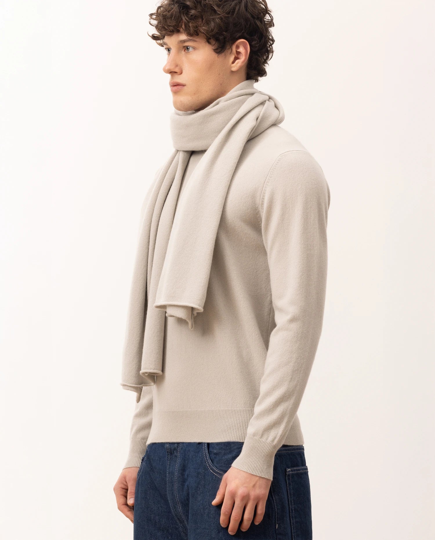 255-30025-82_20 - Allude - 0 100% Cashmere Active Fall/Winter 2025/2026 Grau Herren NEW SAPG::255-30025 Schal