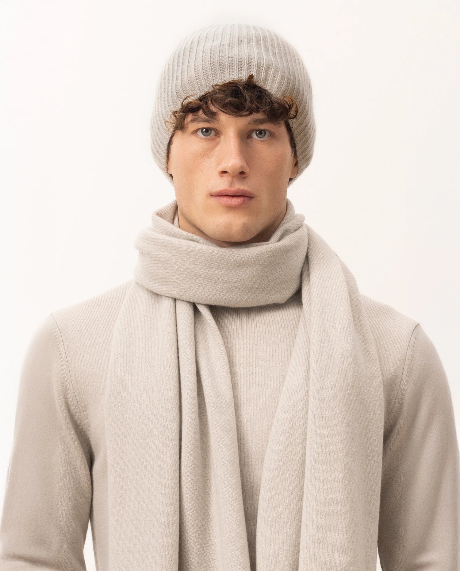 255-30026-82_20 - Allude - 0 100% Cashmere Active Fall/Winter 2025/2026 Grau Herren Mütze NEW SAPG::255-30026