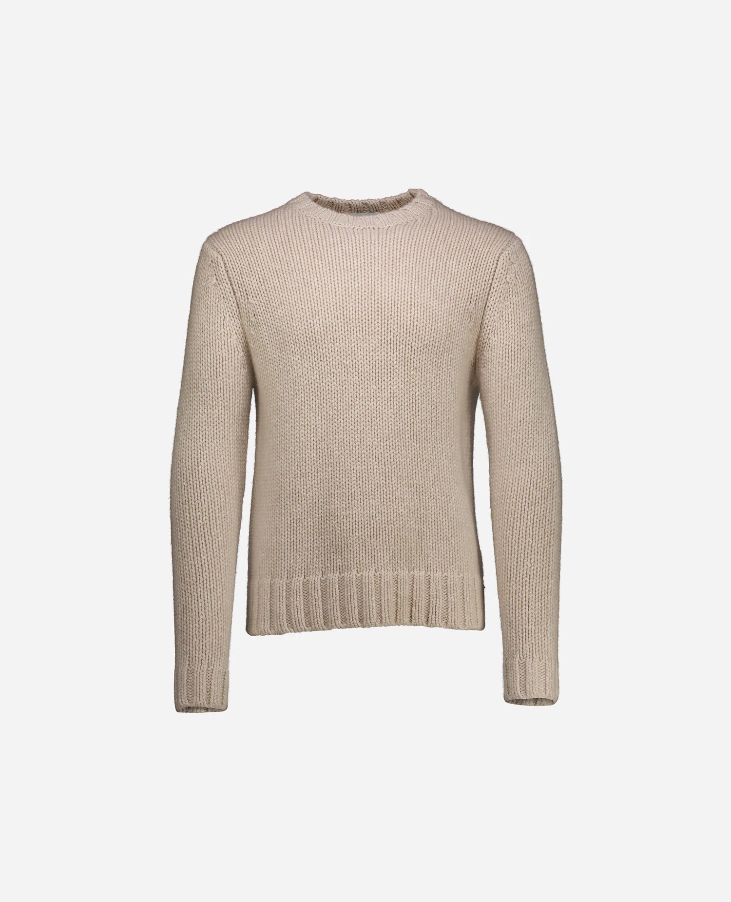 255-30060-48_3 - Allude - 100% Cashmere Active Beige Fall/Winter 2025/2026 Flachstrick Gerade Passform Grobstrick Herren NEW Pullover Rundhals SAPG::255-30060