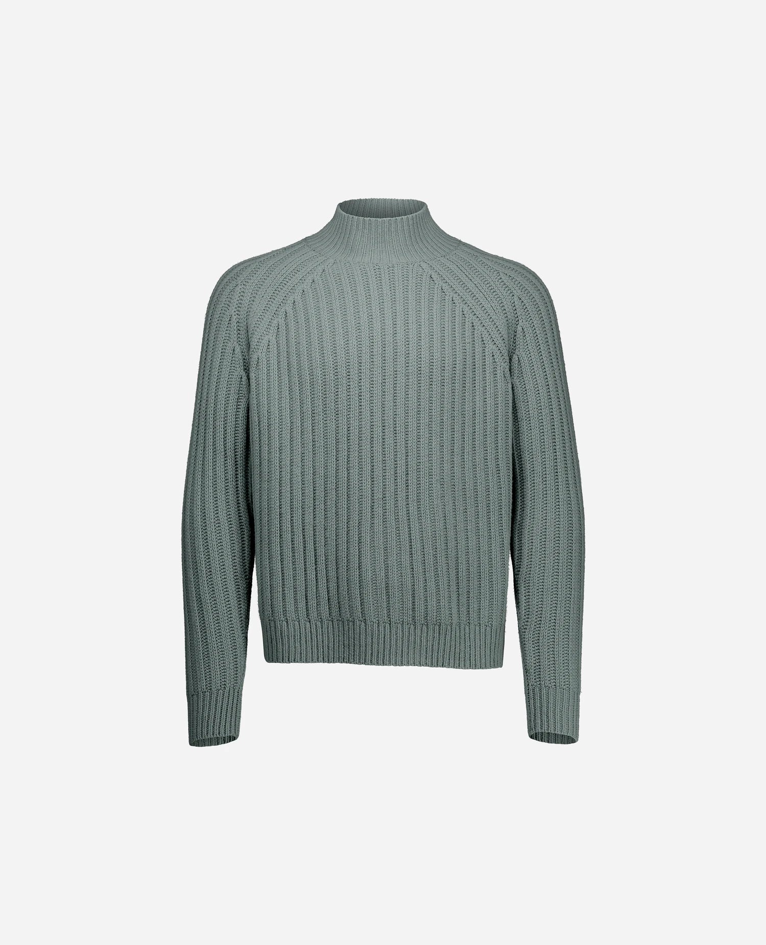 255-37031-31_3 - Allude - 30% Cashmere 70% Wolle Active Fall/Winter 2025/2026 Gerade Passform Grobstrick Grün Herren NEW Pullover Rippenmuster SAPG::255-37031 Stehkragen
