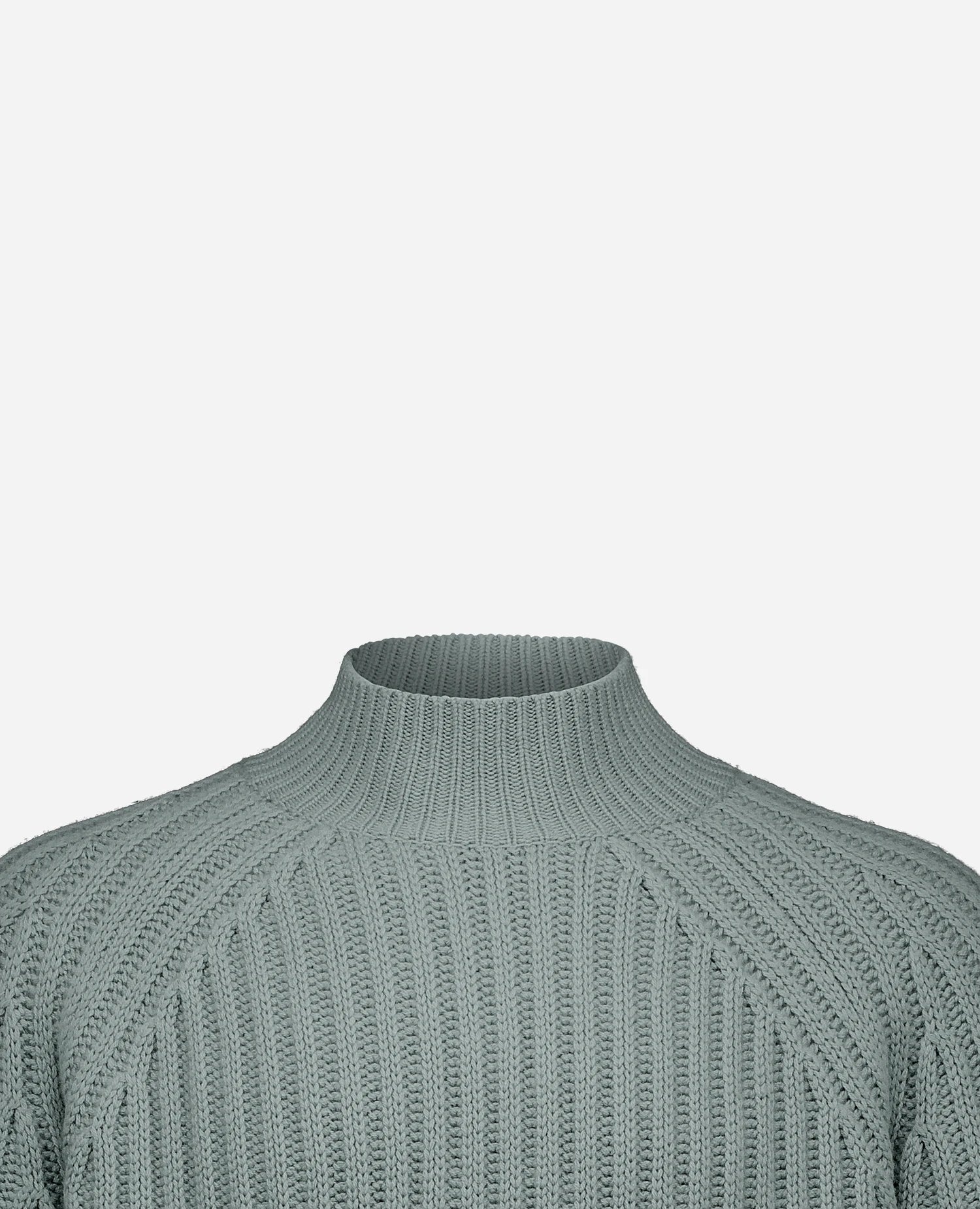 255-37031-31_40 - Allude - 30% Cashmere 70% Wolle Active Fall/Winter 2025/2026 Gerade Passform Grobstrick Grün Herren NEW Pullover Rippenmuster SAPG::255-37031 Stehkragen