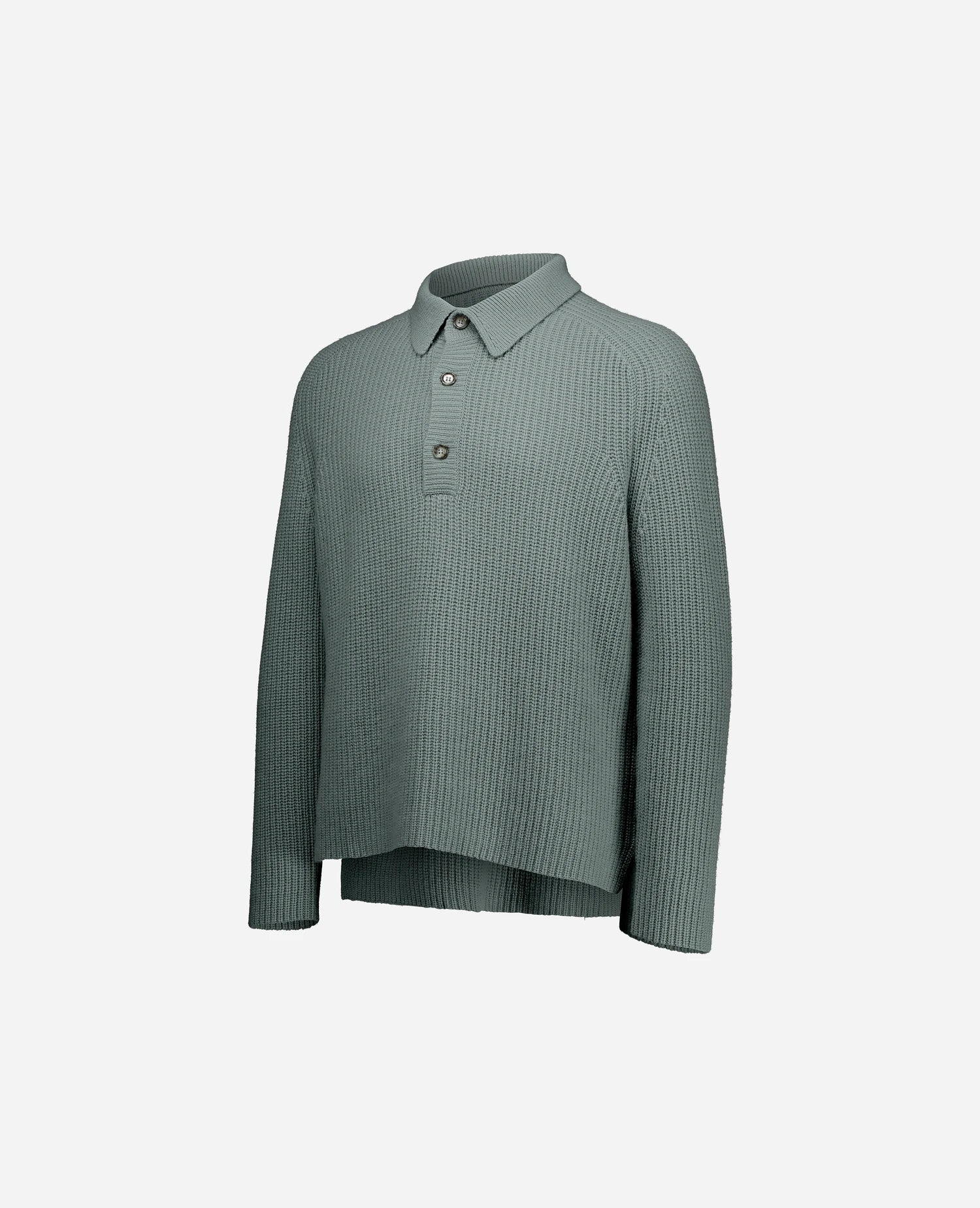 255-37041-31_40 - Allude - 30% Cashmere 70% Wolle Active Fall/Winter 2025/2026 Grobstrick Grün Halber Patentstrick Herren Lockerer Schnitt NEW Polo Pullover SAPG::255-37041
