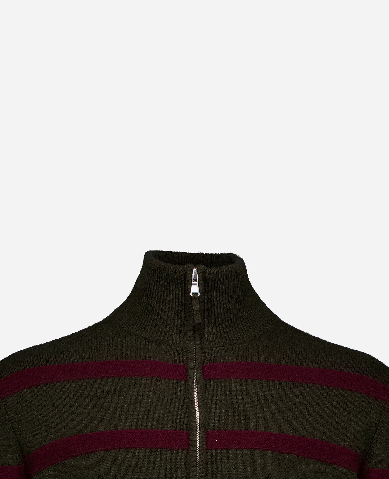 255-37050-3868_40 - Allude - 0 30% Cashmere 70% Wolle Active Fall/Winter 2025/2026 Flachstrick mit Streifen --> Streifendesign Gerade Passform Herren Khaki mittelschwerer Strick NEW Pullover SAPG::255-37050