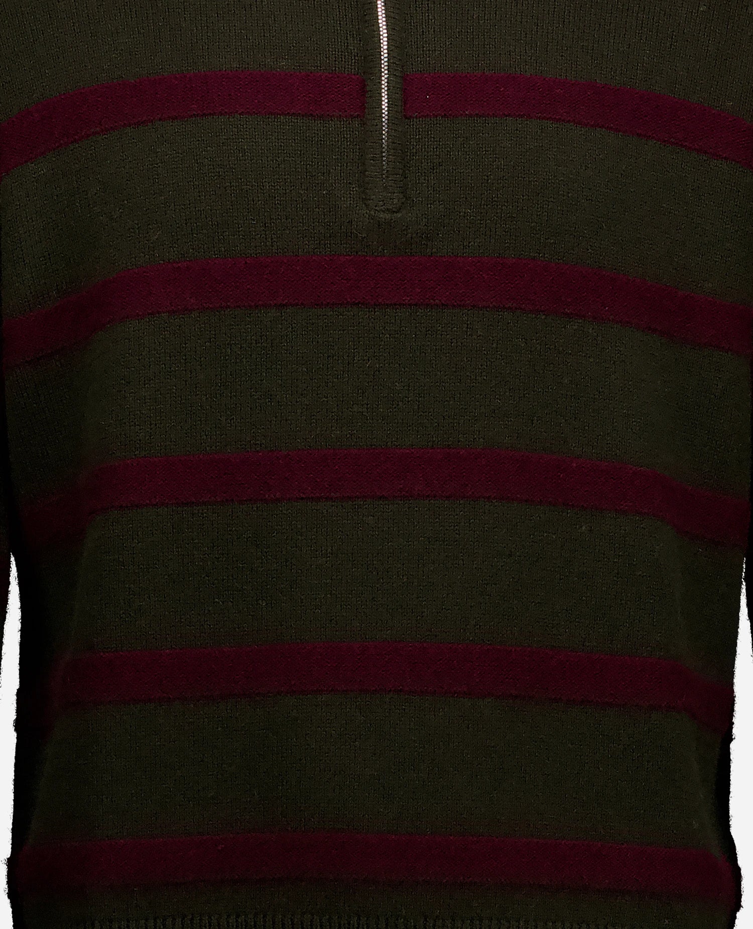 255-37050-3868_41 - Allude - 0 30% Cashmere 70% Wolle Active Fall/Winter 2025/2026 Flachstrick mit Streifen --> Streifendesign Gerade Passform Herren Khaki mittelschwerer Strick NEW Pullover SAPG::255-37050