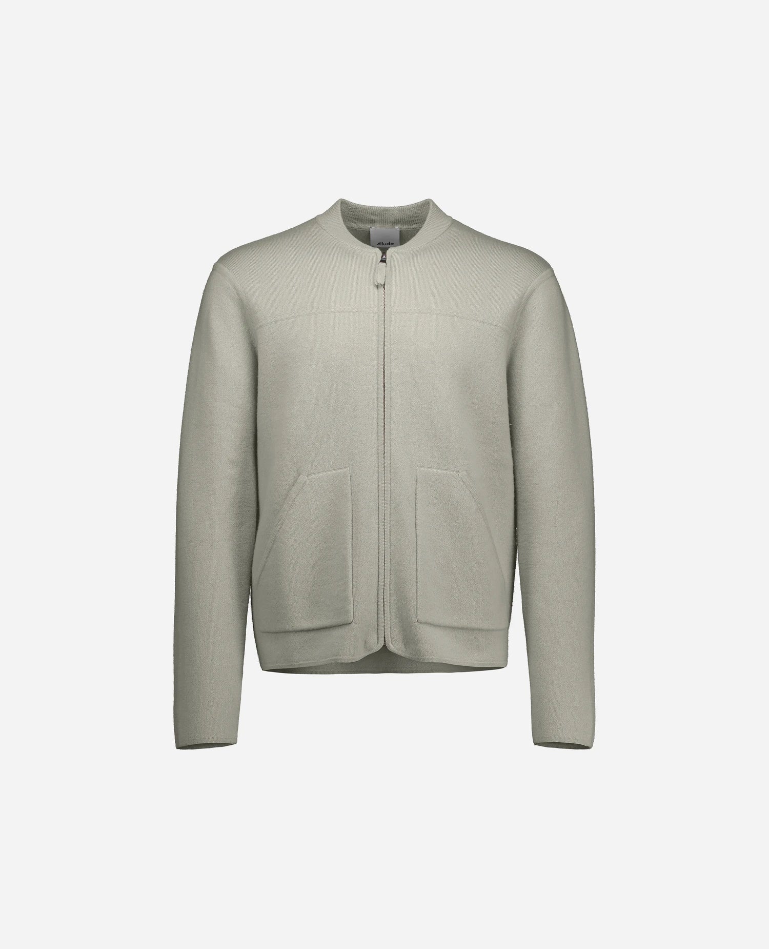 255-37611-82_3 - Allude - 0 30% Cashmere 70% Wolle Active Fall/Winter 2025/2026 Grau Herren Jacket lockerer Schnitt mittelschwerer Strick NEW SAPG::255-37611 Uni Jacquardmuster