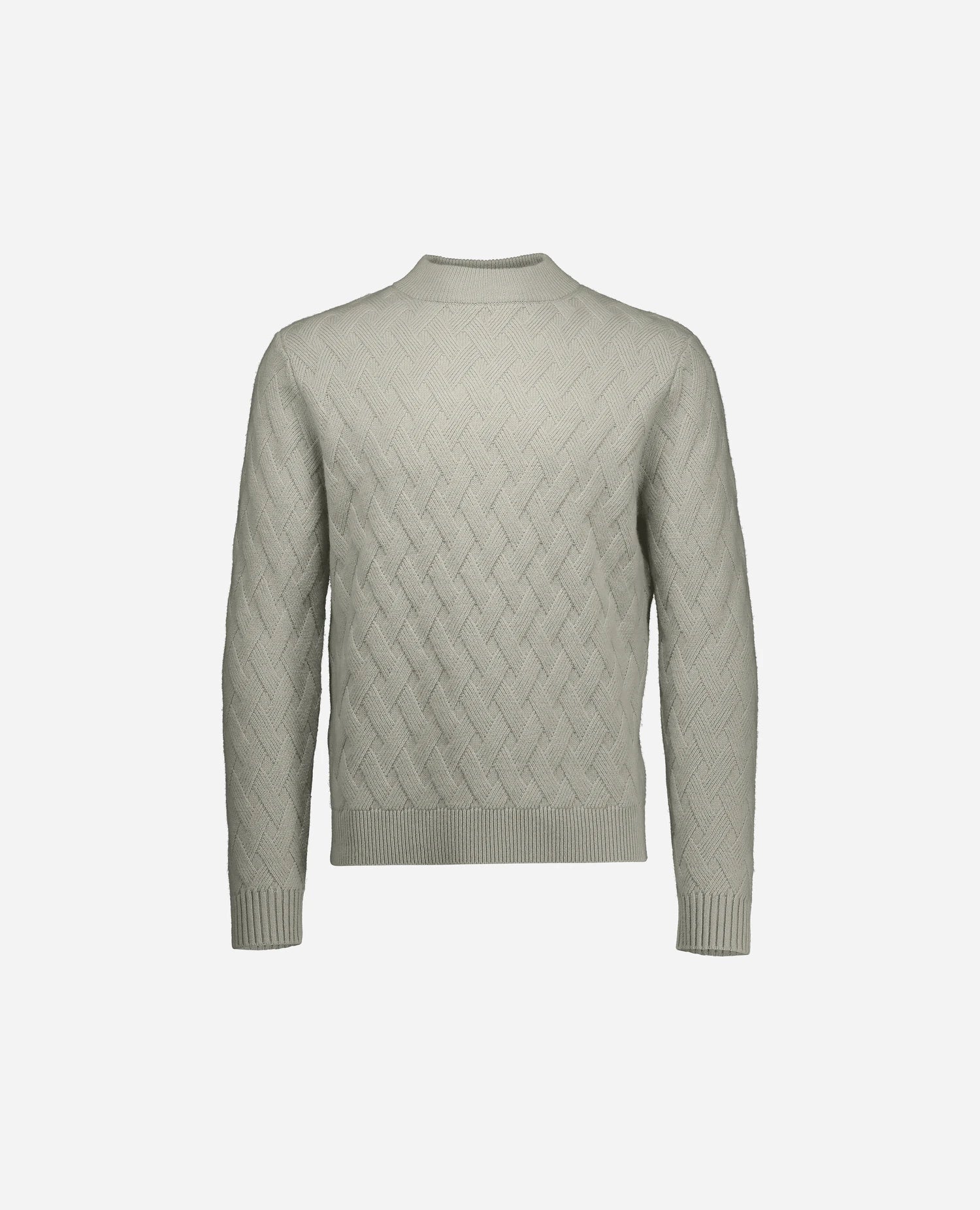 255-37630-82_3 - Allude - 30% Cashmere 70% Wolle Active Fall/Winter 2025/2026 Gerade Passform Grau Herren mittelschwerer Strick NEW Pullover Rauten-Strickmuster SAPG::255-37630 Stehkragen