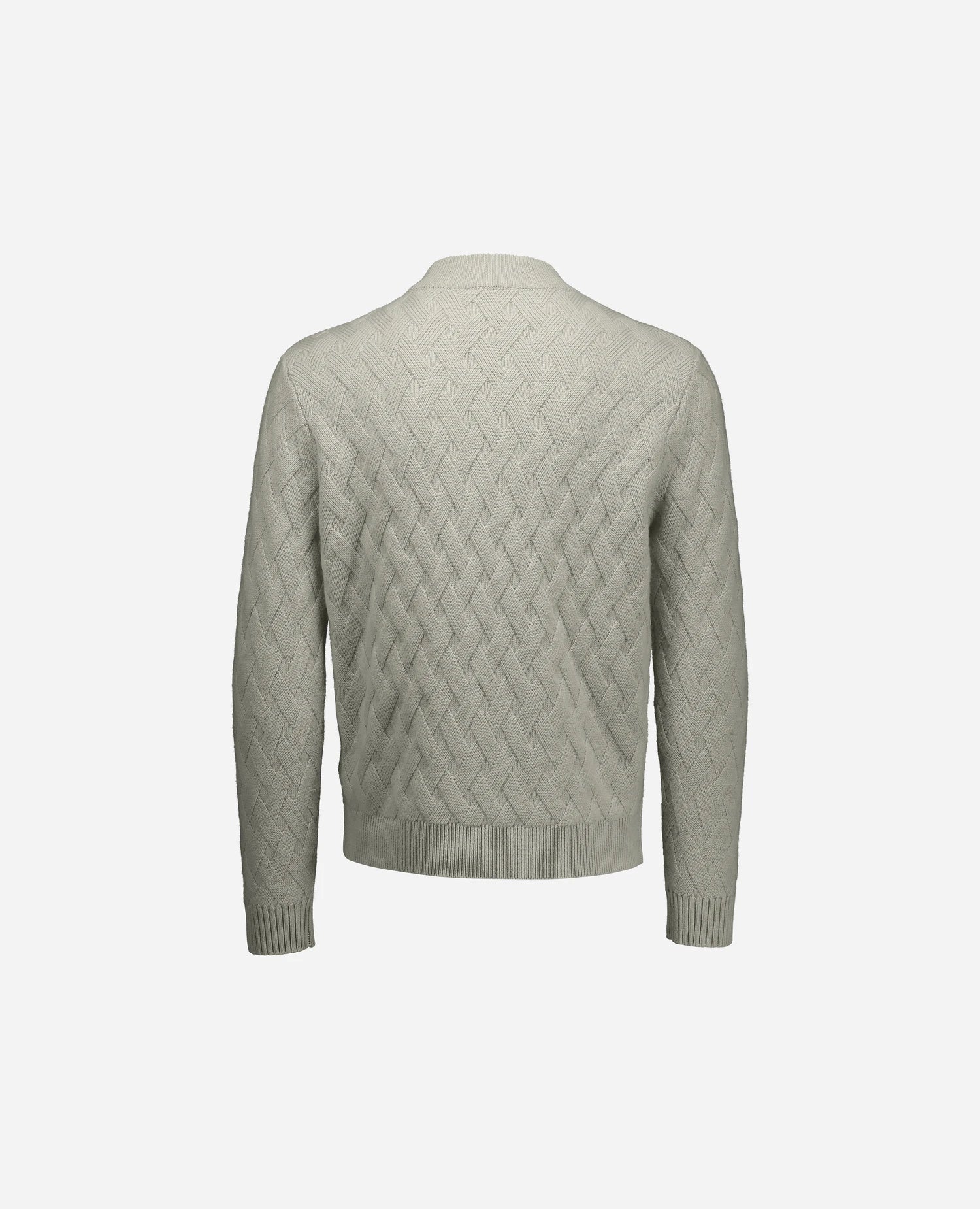 255-37630-82_4 - Allude - 30% Cashmere 70% Wolle Active Fall/Winter 2025/2026 Gerade Passform Grau Herren mittelschwerer Strick NEW Pullover Rauten-Strickmuster SAPG::255-37630 Stehkragen