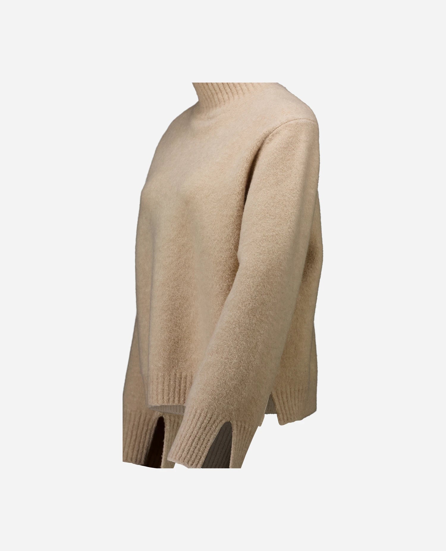 255-63005-48_40 - Allude - 2% Elastan 22% Cashmere 24% Polyamid 52% Merino Wolle Active Beige Damen Fall/Winter 2025/2026 Flachstrick Grobstrick Lockerer Schnitt NEW Pullover SAPG::255-63005 Stehkragen