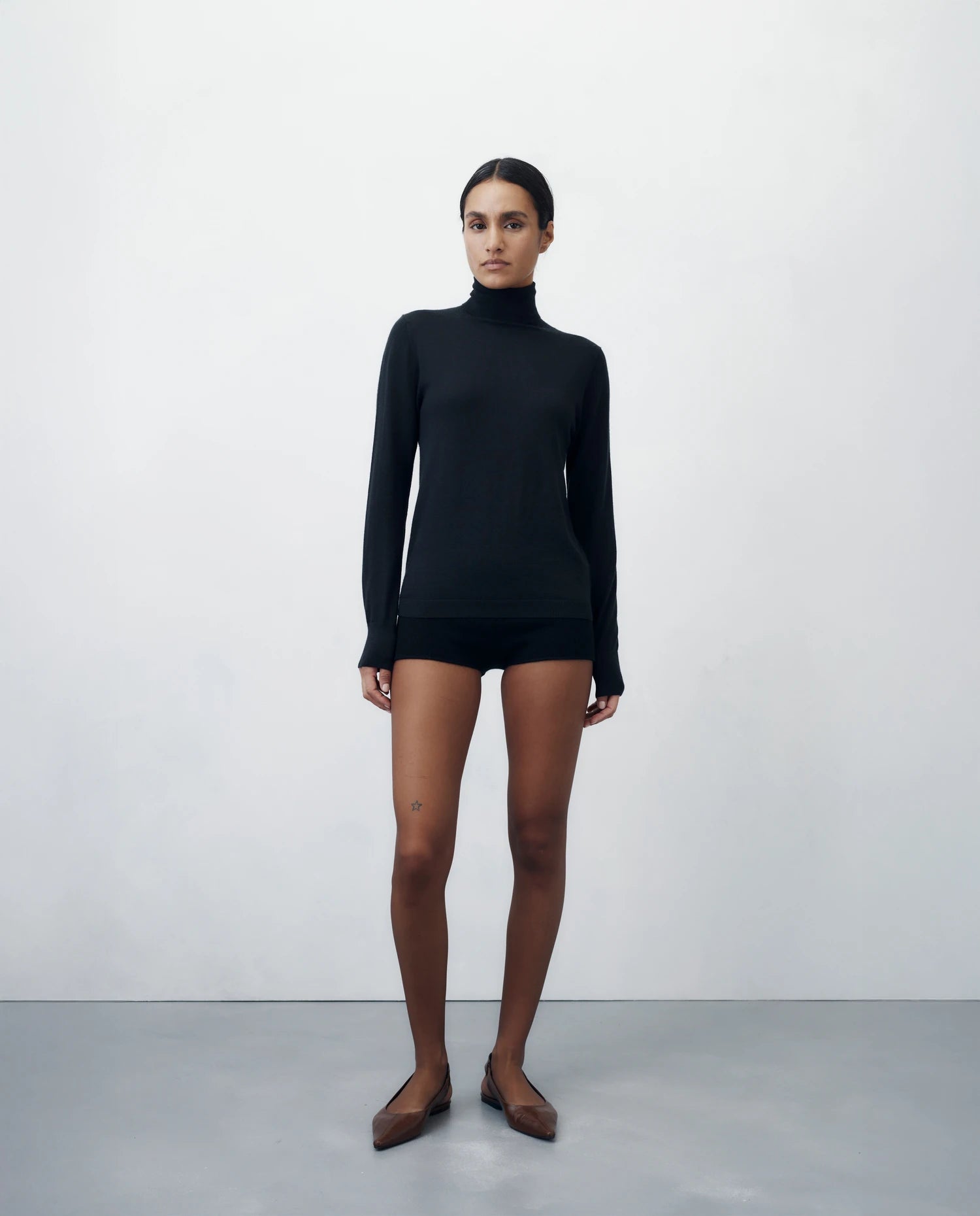 255-70004-90_4 - Allude - 100% Cashmere Active Damen Fall/Winter 2025/2026 Feinstrick Flachstrick Gerade Passform NEW Pullover Rollkragen SAPG::255-70004 Schwarz