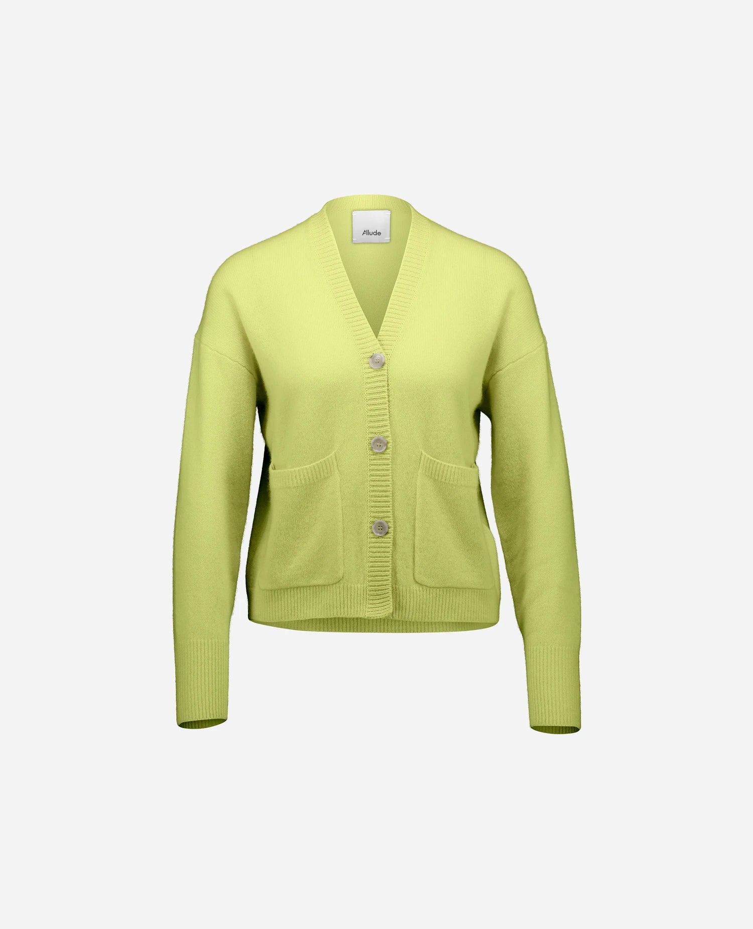 262-11170-20_1 - Allude - 100% Cashmere Active Cashmere Damen Gelb Langarm NEW SAPG::262-11170 Spring/Summer 2026 Strickjacke V-Ausschnitt