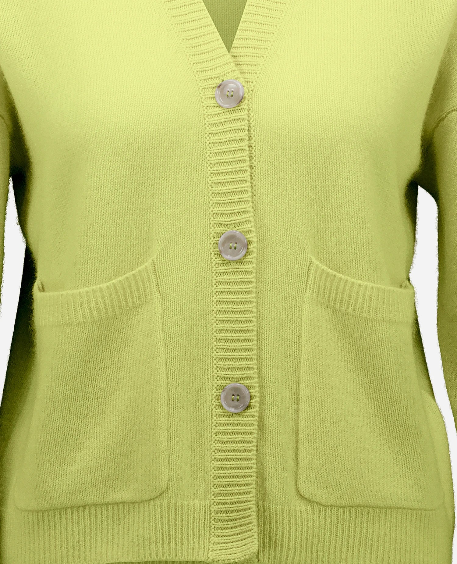 262-11170-20_4 - Allude - 100% Cashmere Active Cashmere Damen Gelb Langarm NEW SAPG::262-11170 Spring/Summer 2026 Strickjacke V-Ausschnitt