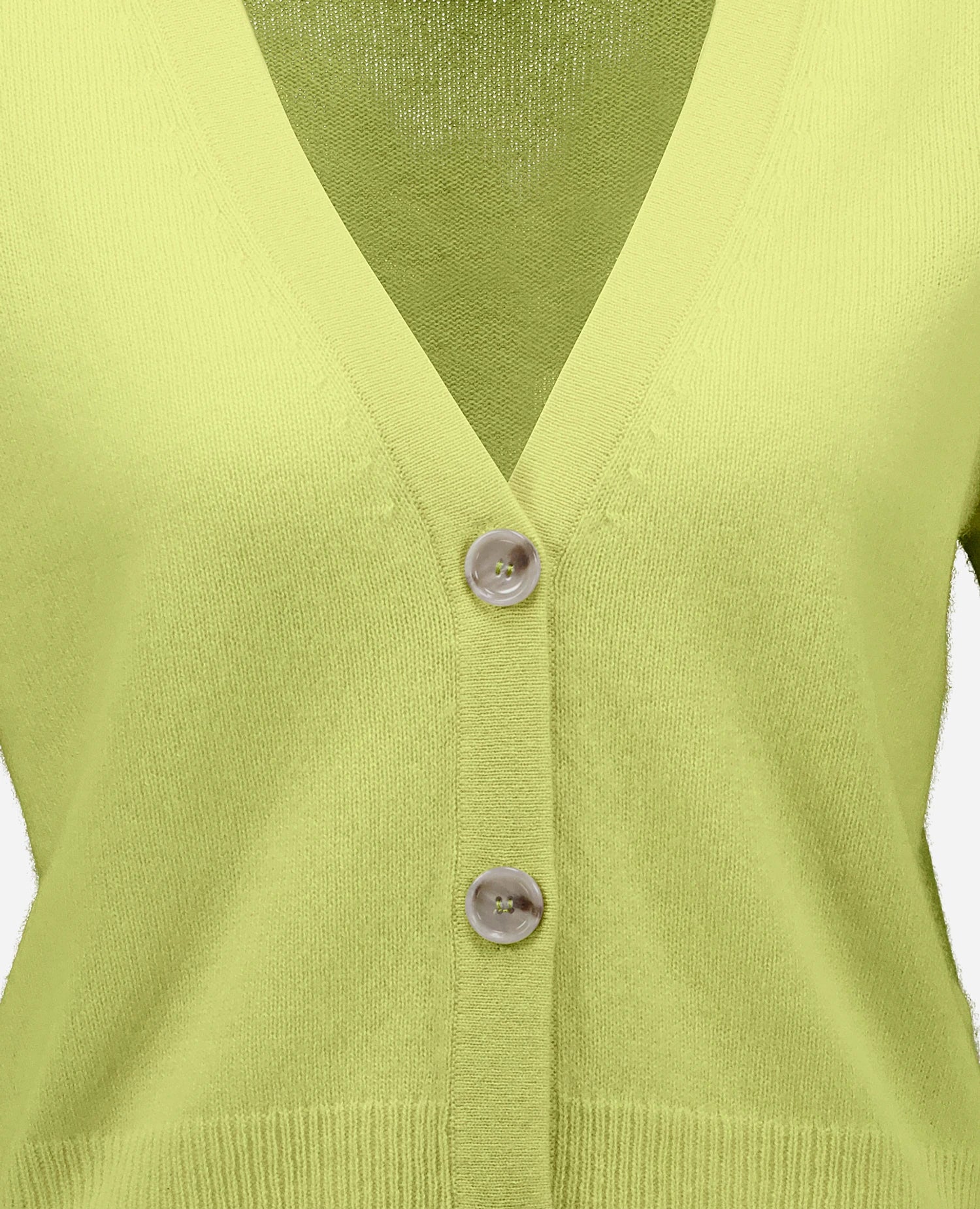 262-11172-20_4 - Allude - 100% Cashmere Active Cashmere Damen Gelb Halbarm NEW SAPG::262-11172 Spring/Summer 2026 Strickjacke V-Ausschnitt