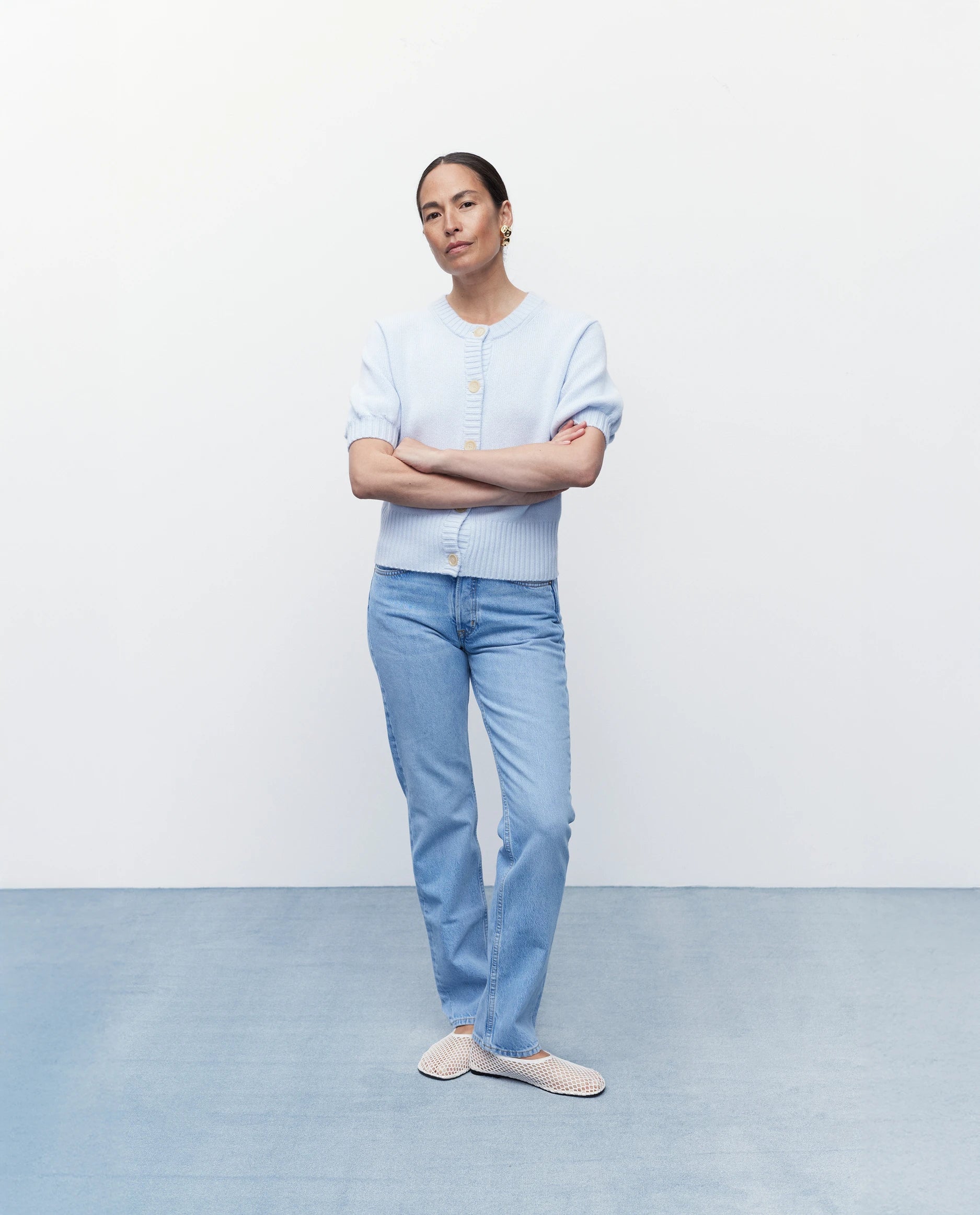 262-11181-10_1650_56e18690-a9d5-4aa3-9a6d-20d3bc0625aa - Allude - 30% Cashmere 70% Wolle Active Blau Damen Langarm NEW Rundhals SAPG::262-17000 Spring/Summer 2026 Strickjacke Wolle