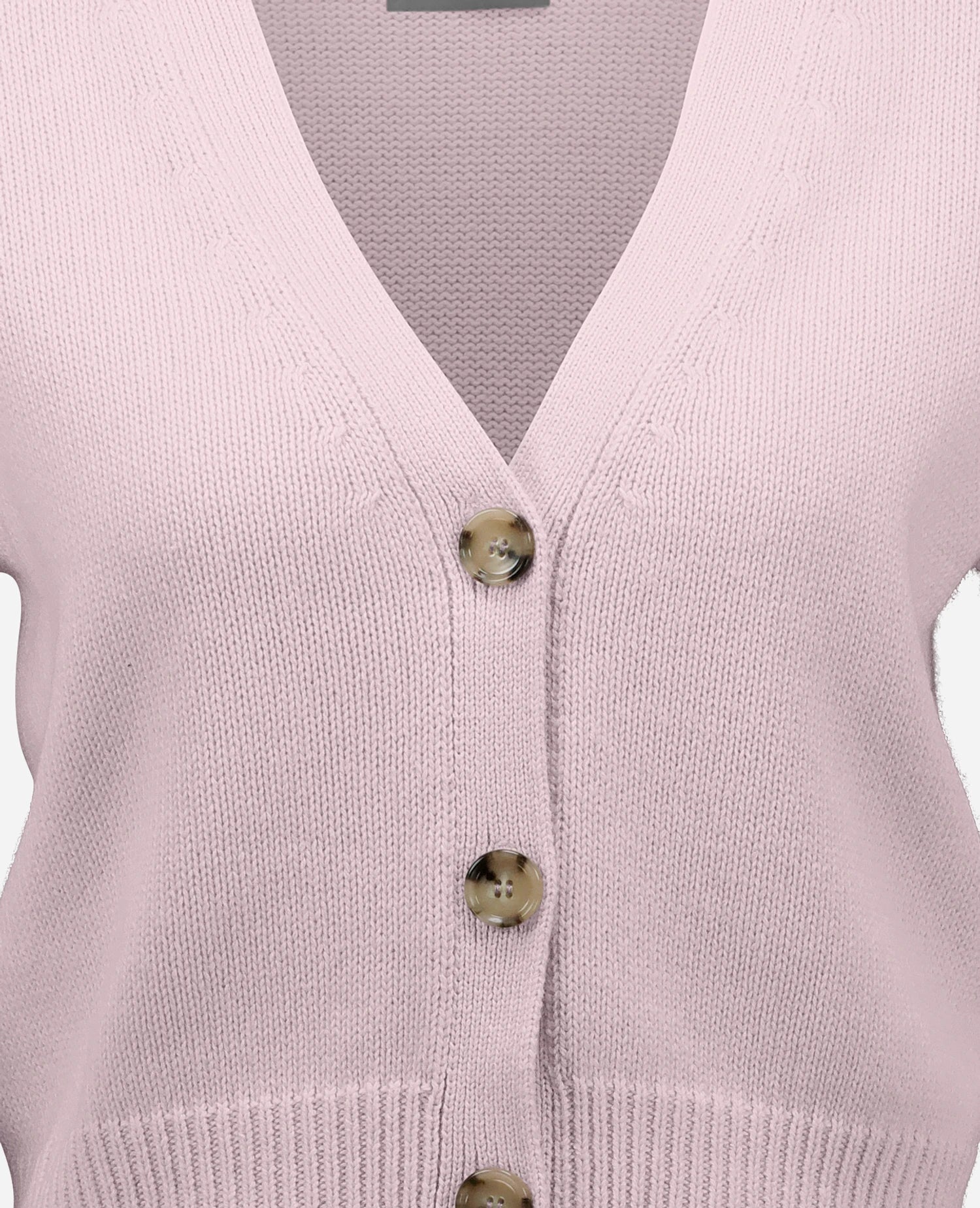 262-15030-60_4 - Allude - 1/4 Arm 30% Cashmere 70% Baumwolle Baumwolle Damen Rose SAPG::262-15030 Spring/Summer 2026 Strickjacke V-Ausschnitt