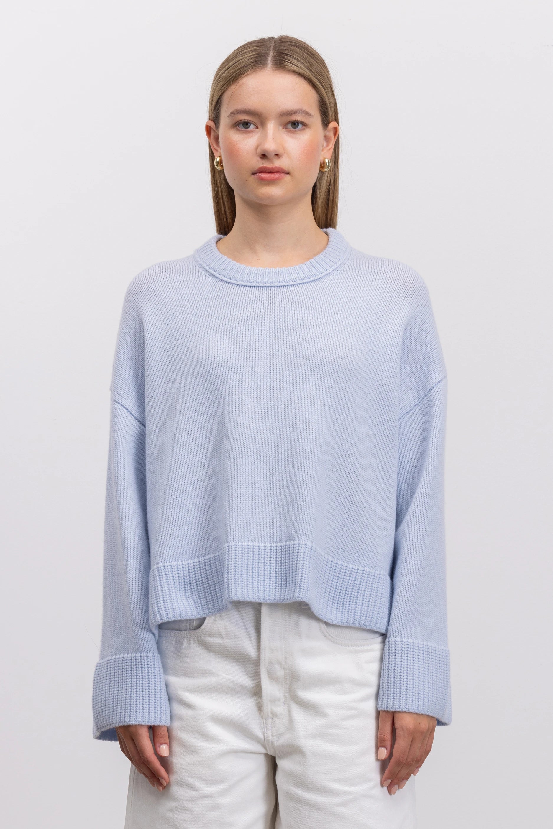 262-17002-10_6 - Allude - 30% Cashmere 70% Wolle Blau Damen Langarm Pullover Rundhals SAPG::262-17002 Spring/Summer 2026 Wolle