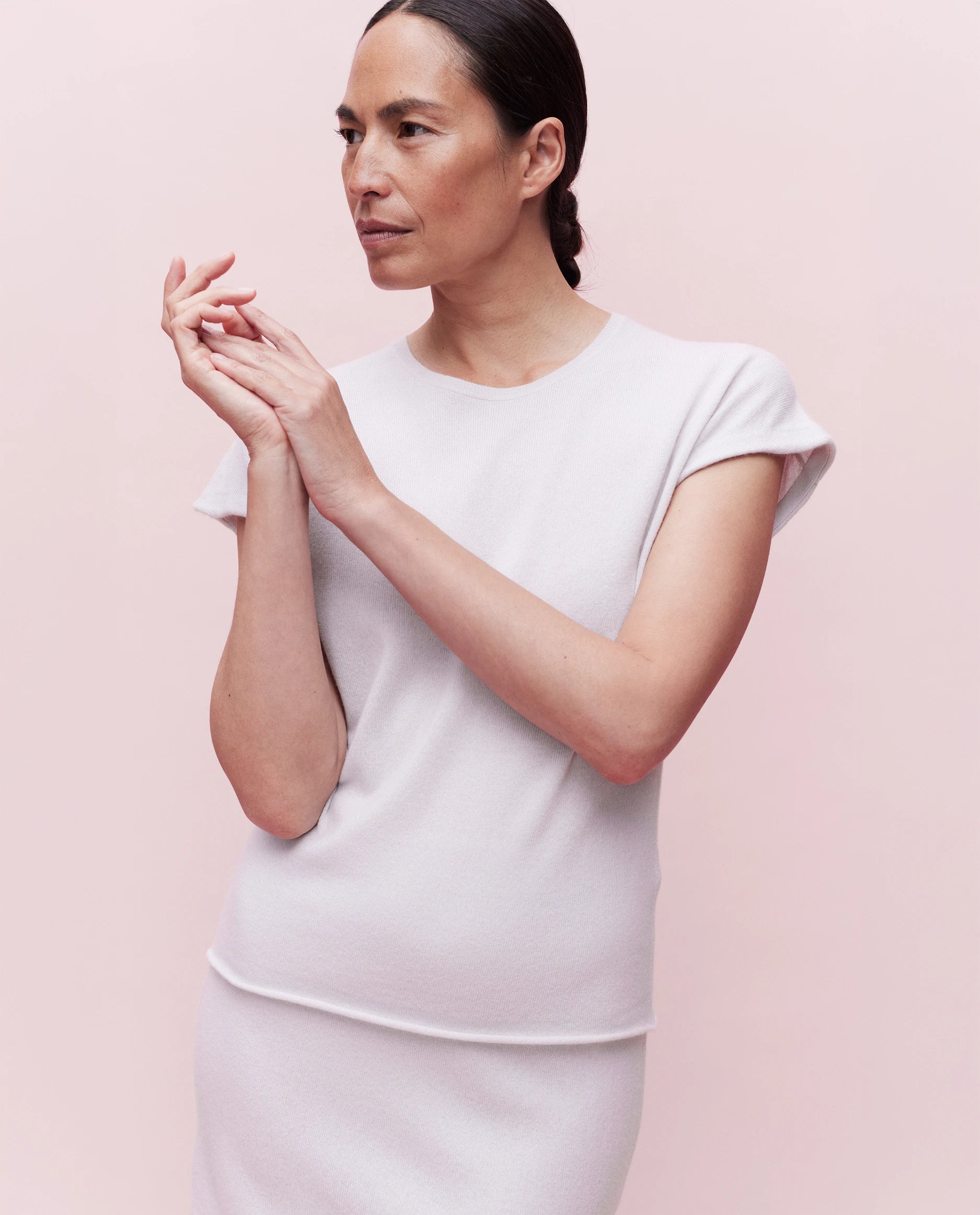 262-17012-80_0134 - Allude - 1/8 Arm 30% Cashmere 70% Wolle Active Damen Grau Pullover Rundhals SAPG::262-17012 Spring/Summer 2026 Wolle