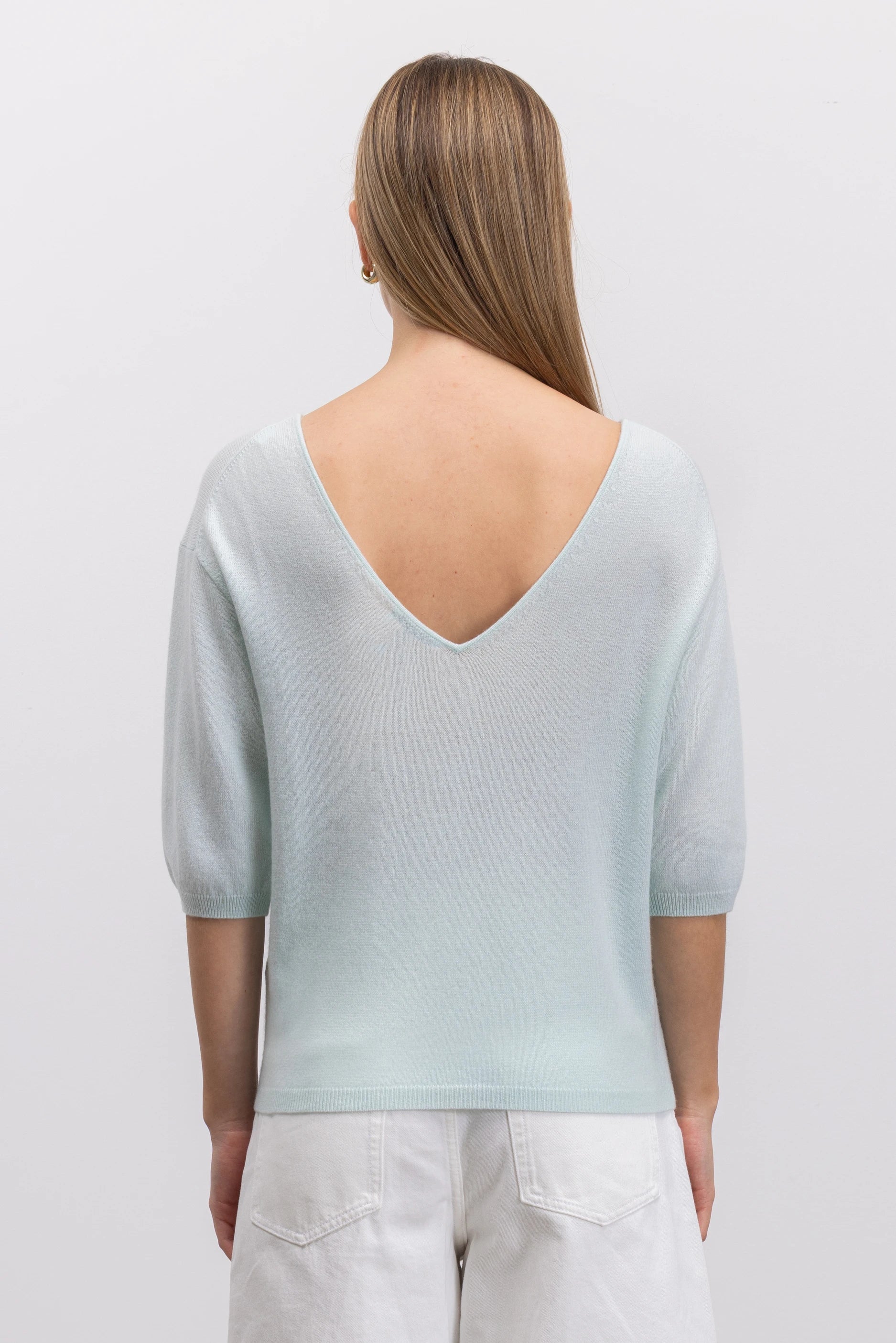 262-17052-30_9 - Allude - 30% Cashmere 70% Wolle Active Damen Grün Halbarm Pullover Rundhals SAPG::262-17052 Spring/Summer 2026 Wolle