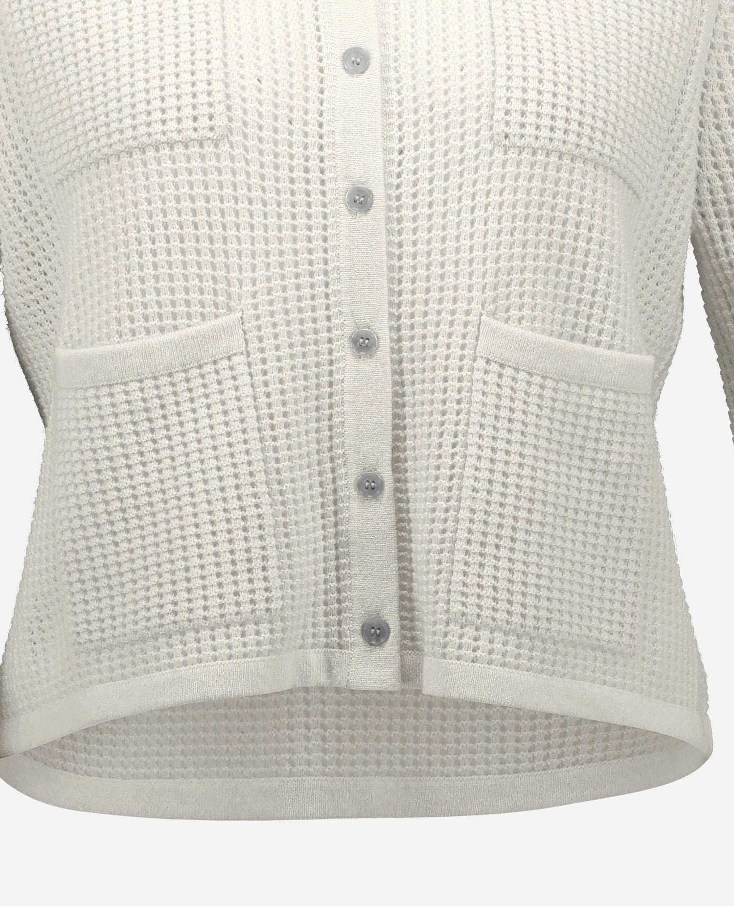 262-17090-40_4 - Allude - 30% Cashmere 70% Wolle Damen Langarm Rundhals SAPG::262-17090 Spring/Summer 2026 Strickjacke Weiß Wolle