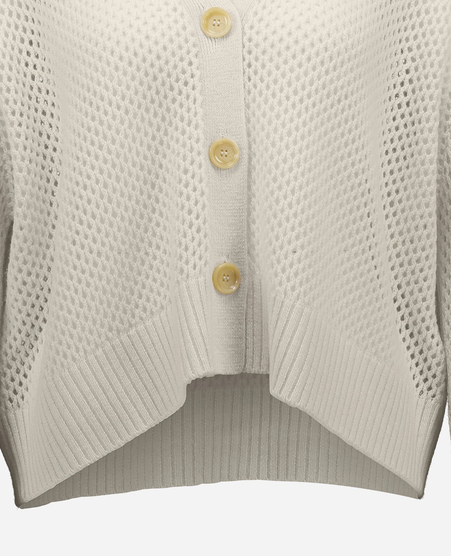 262-17645-41_4 - Allude - 30% Cashmere 70% Wolle Creme Damen Langarm SAPG::262-17645 Spring/Summer 2026 Strickjacke V-Ausschnitt Wolle