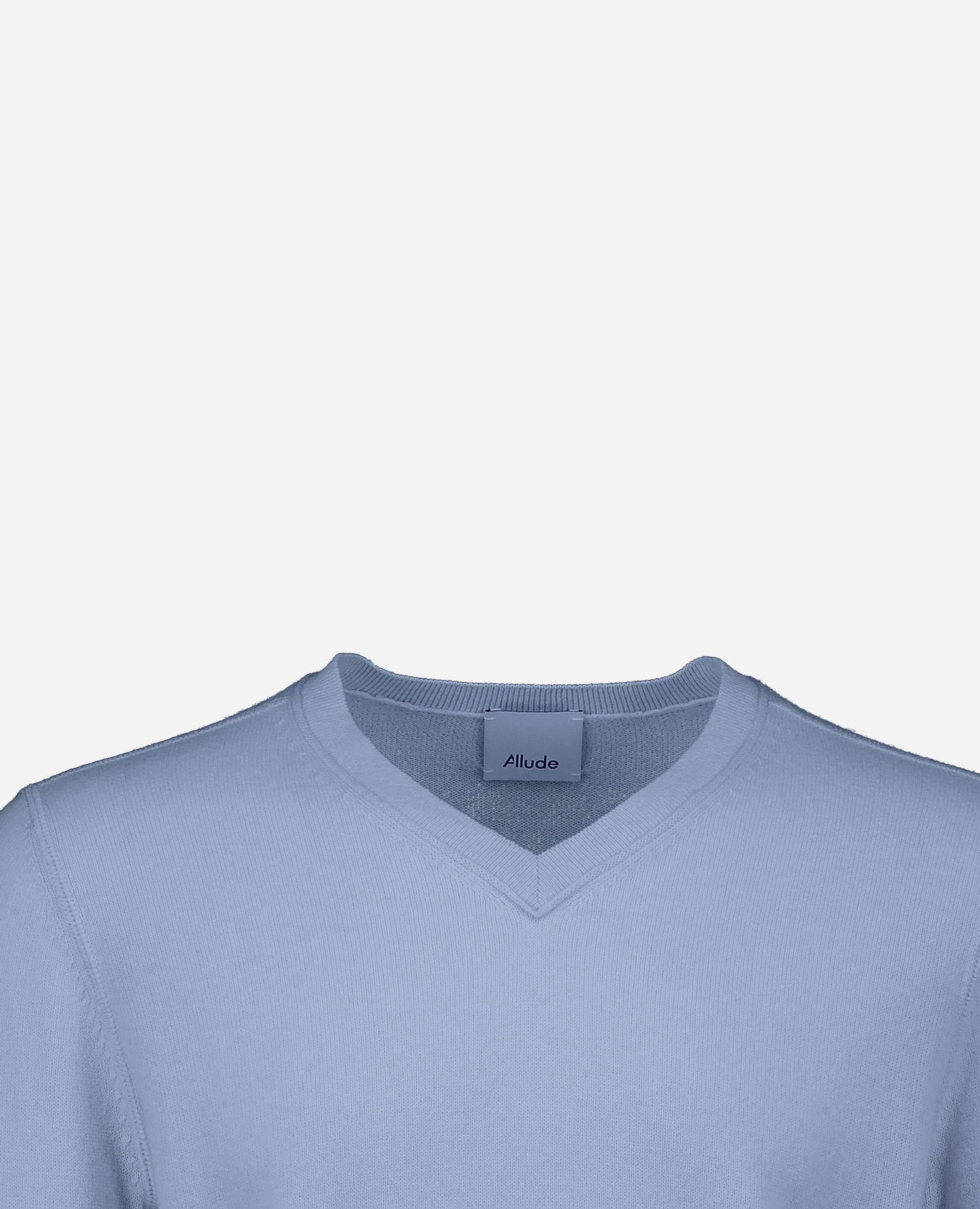 262-35000-11_3 - Allude - 30% Cashmere 70% Baumwolle Accessoires Baumwolle Blau Herren Langarm Pullover SAPG::262-35000 Spring/Summer 2026 V-Ausschnitt