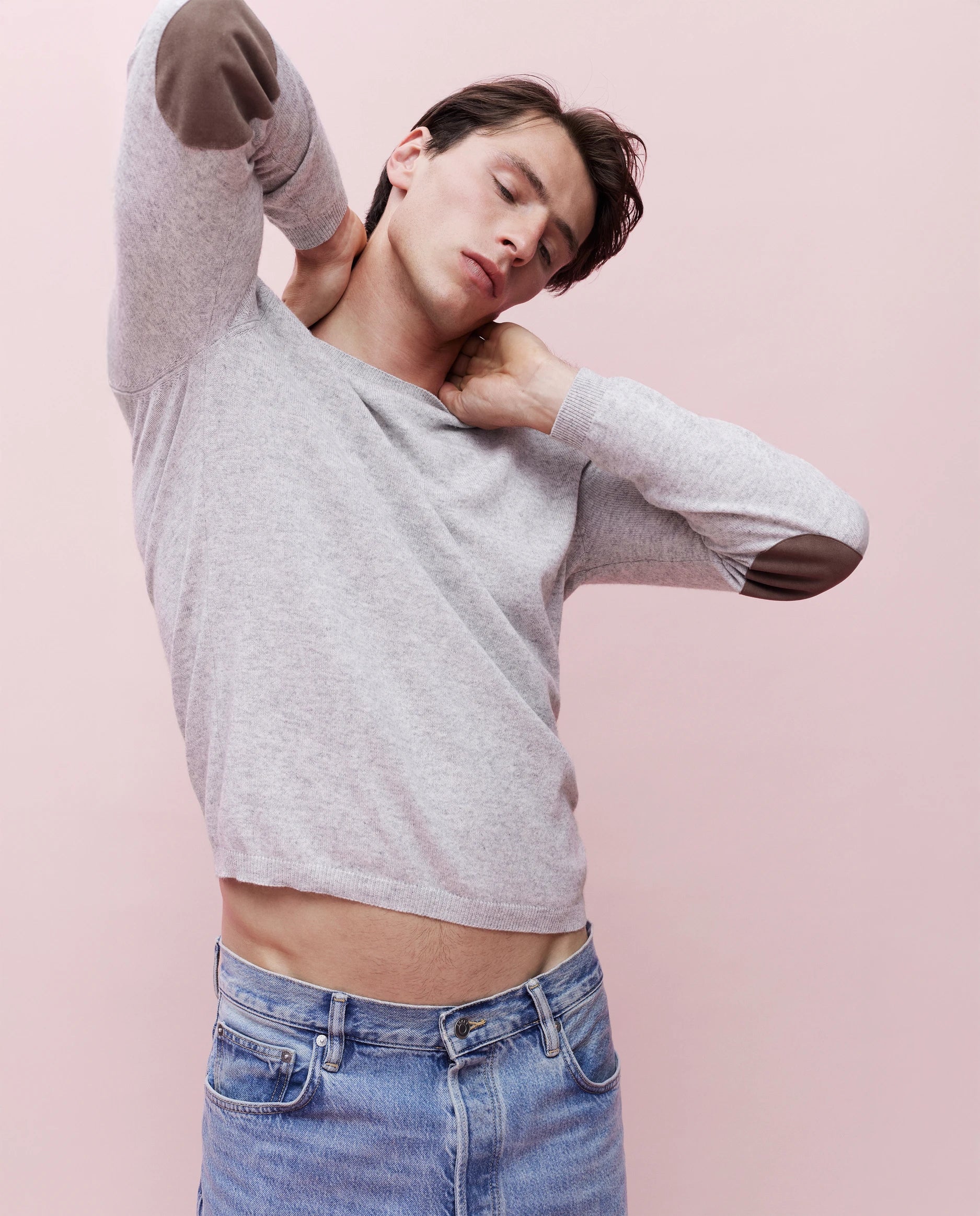 262-35011-81_4678 - Allude - 30% Cashmere 70% Baumwolle Active Baumwolle Grau Herren Langarm NEW Pullover Rundhals SAPG::262-35011 Spring/Summer 2026