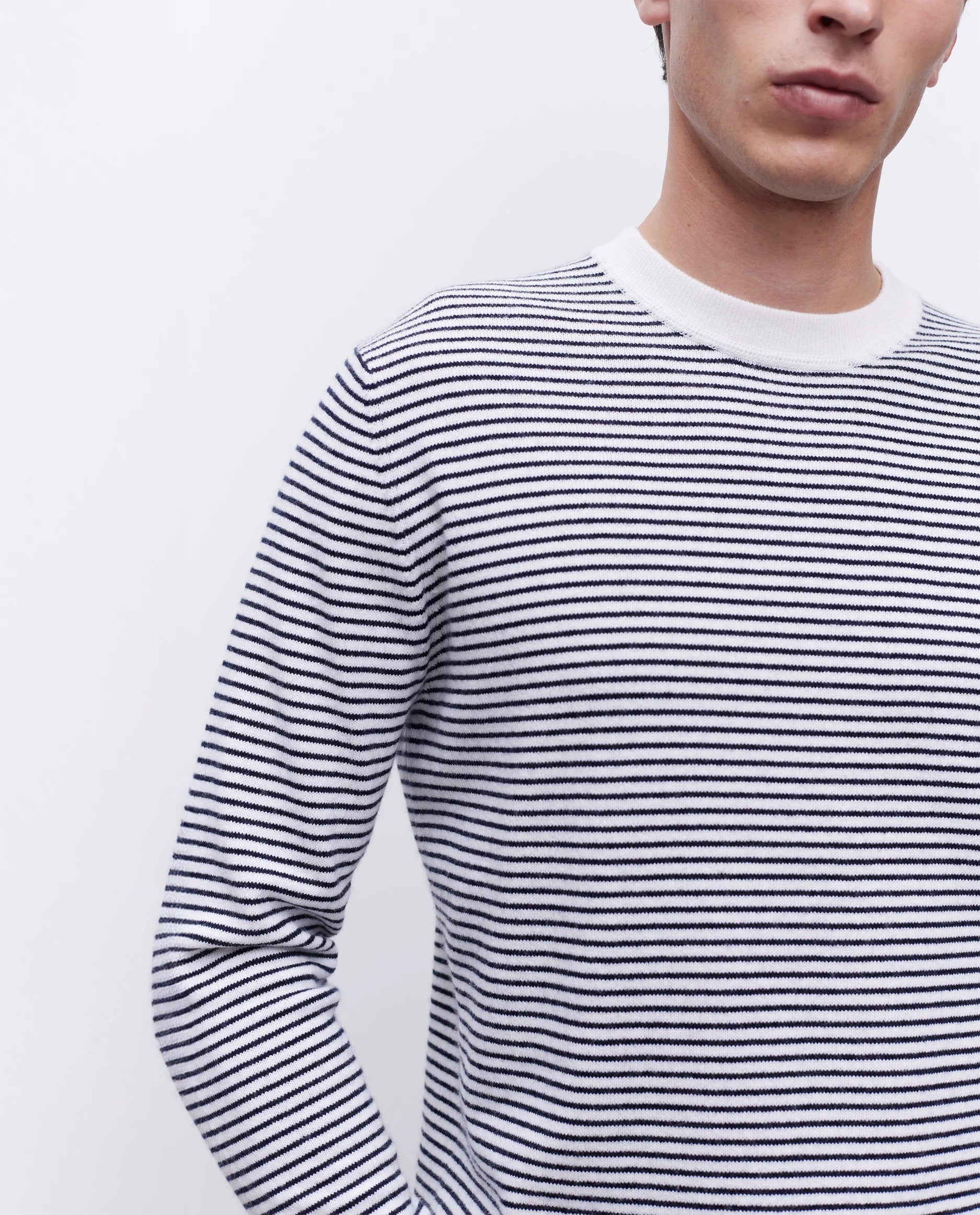 262-35022-4014_3443 - Allude - 30% Cashmere 70% Baumwolle Active Baumwolle Herren Langarm NEW Pullover Rundhals SAPG::262-35022 Spring/Summer 2026 Weiß