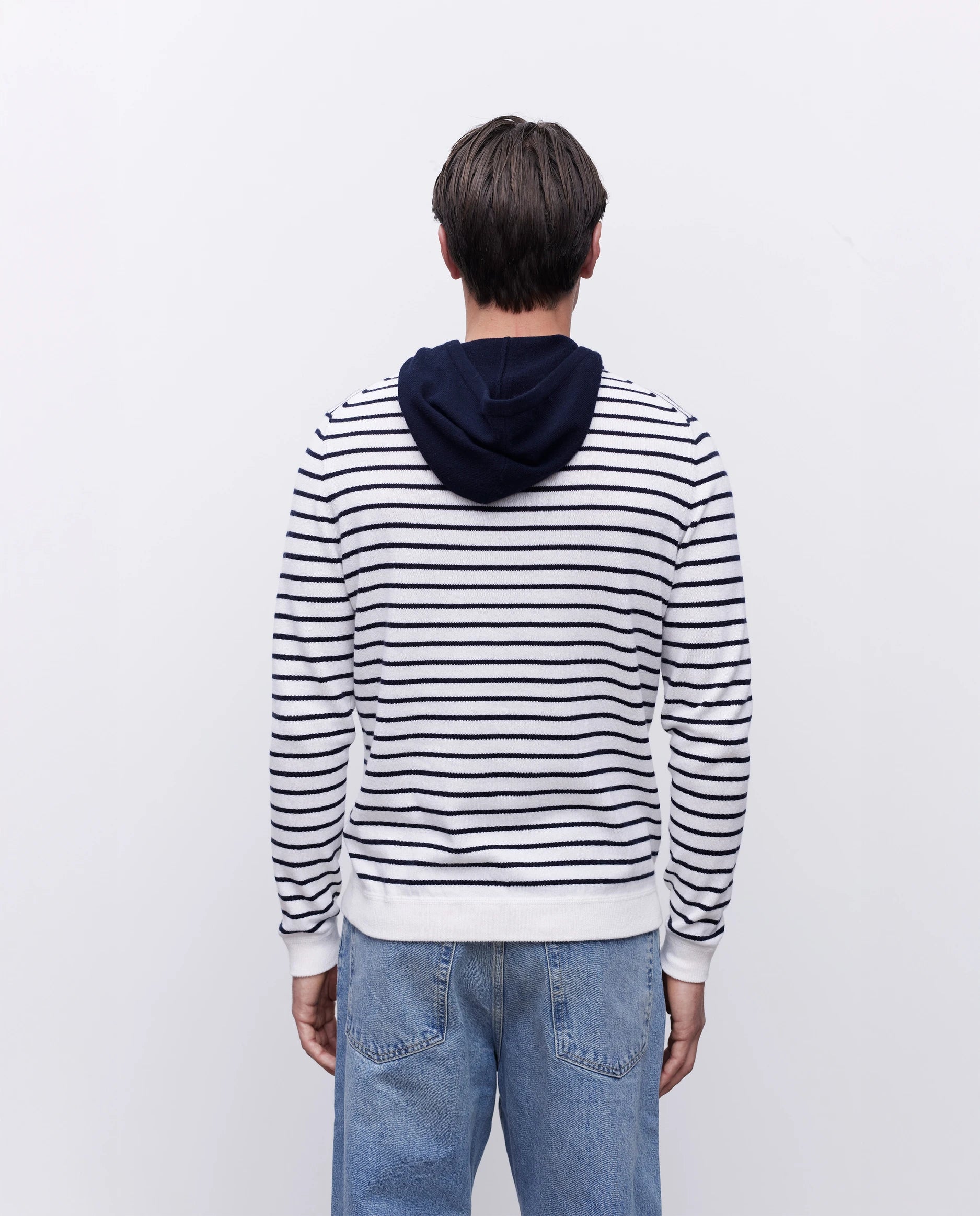 262-35023-4014_3467 - Allude - 30% Cashmere 70% Baumwolle Baumwolle Herren Kapuze Langarm Pullover SAPG::262-35023 Spring/Summer 2026 Weiß