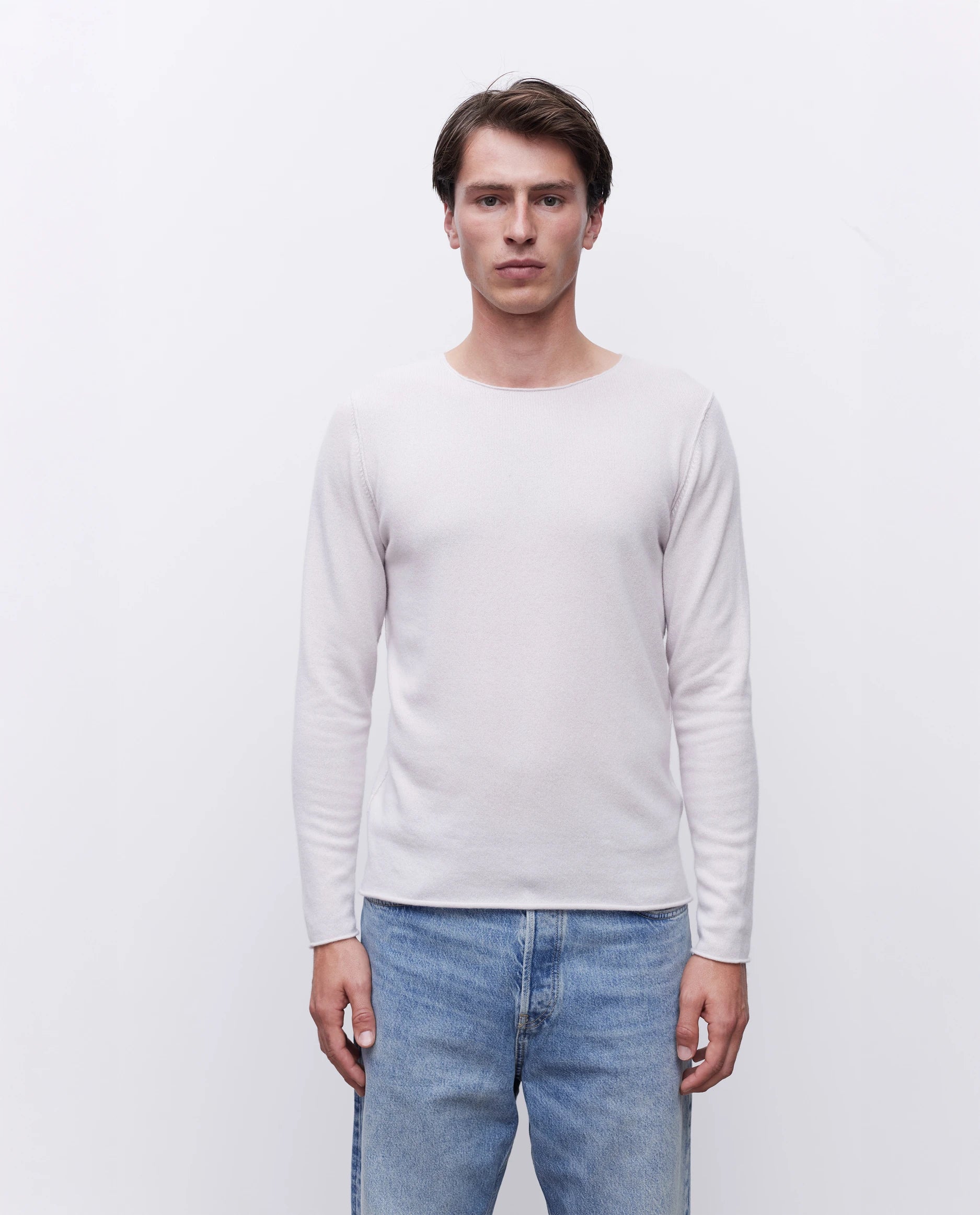 262-37013-80_4185 - Allude - 30% Cashmere 70% Wolle Active Grau Herren Langarm Pullover Rundhals SAPG::262-37013 Spring/Summer 2026 Wolle
