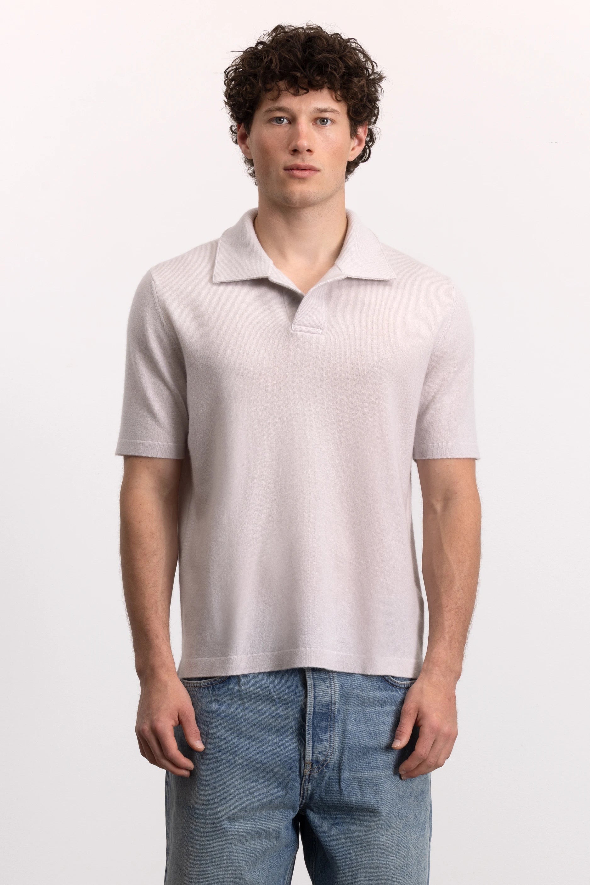 262-37014-80_5 - Allude - 30% Cashmere 70% Wolle Active Grau Halbarm Herren NEW Polo Pullover SAPG::262-37014 Spring/Summer 2026 Wolle