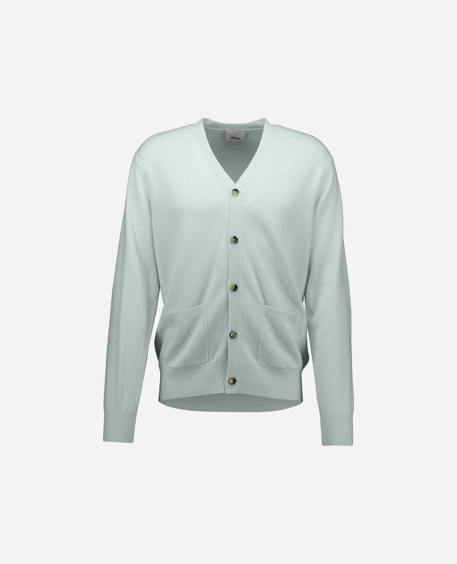 262-37022-30_1 - Allude - 30% Cashmere 70% Wolle Grün Herren Langarm SAPG::262-37022 Spring/Summer 2026 Strickjacke V-Ausschnitt Wolle