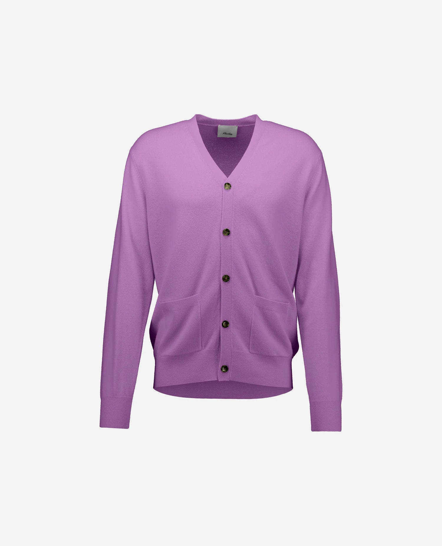 262-37022-70_1 - Allude - 30% Cashmere 70% Wolle Active Herren Langarm Lila NEW SAPG::262-37022 Spring/Summer 2026 Strickjacke V-Ausschnitt Wolle