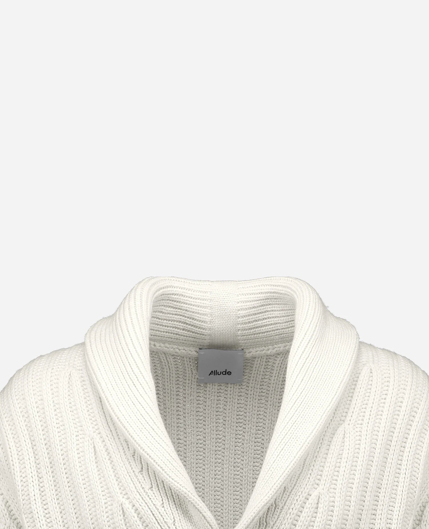 262-37030-40_3 - Allude - 30% Cashmere 70% Wolle Active Herren Langarm NEW SAPG::262-37030 Schalkragen Spring/Summer 2026 Strickjacke Weiß Wolle