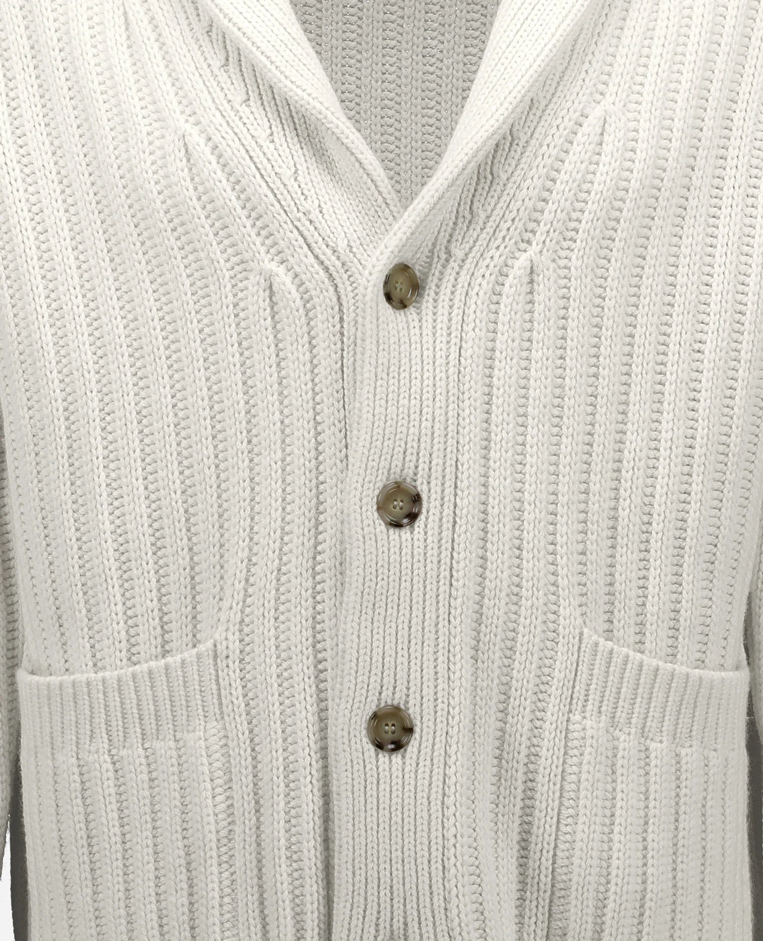 262-37030-40_4 - Allude - 30% Cashmere 70% Wolle Active Herren Langarm NEW SAPG::262-37030 Schalkragen Spring/Summer 2026 Strickjacke Weiß Wolle