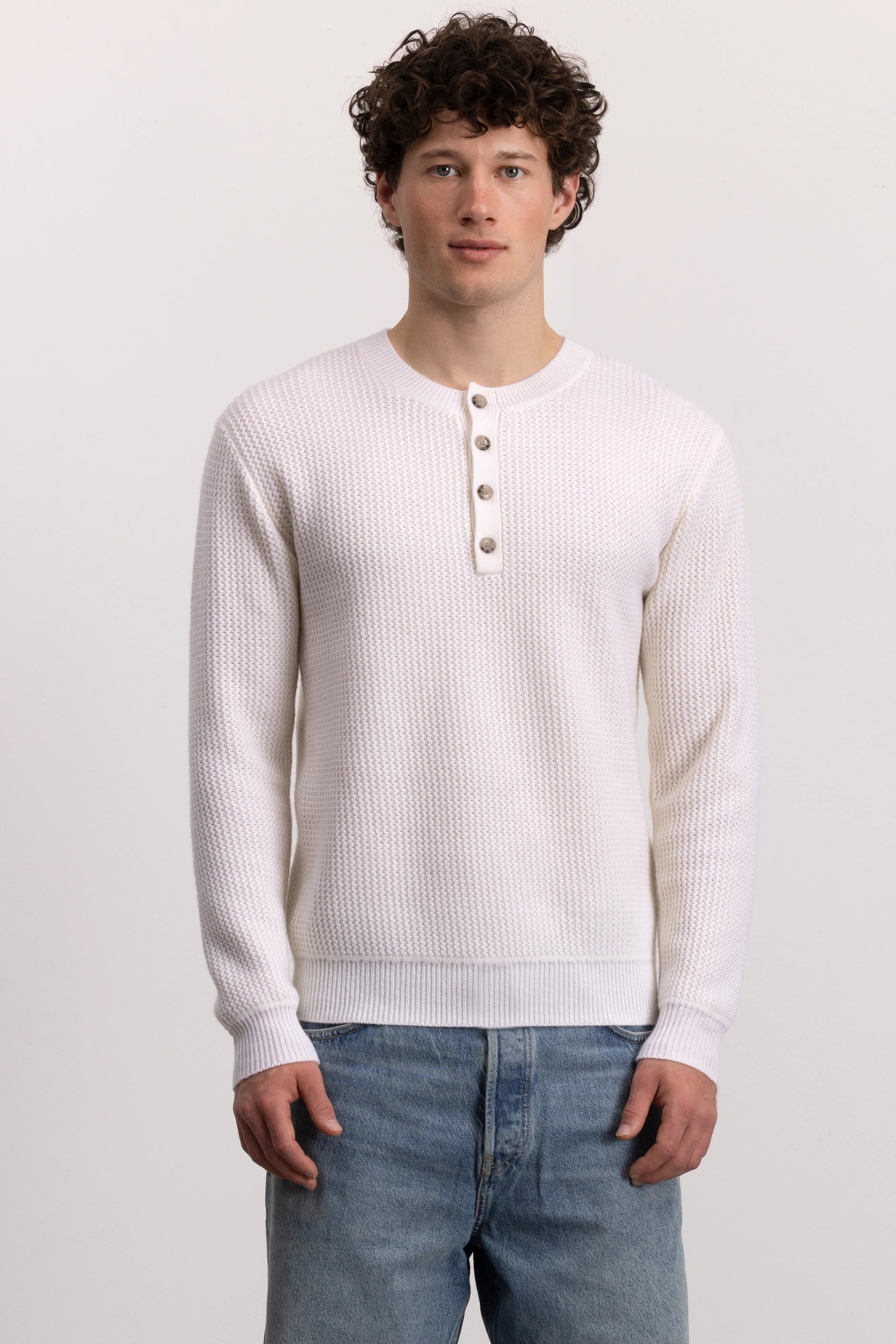 262-37051-40_5 - Allude - 30% Cashmere 70% Wolle Herren Langarm SAPG::262-37051 Serafino Spring/Summer 2026 Strickjacke Weiß Wolle